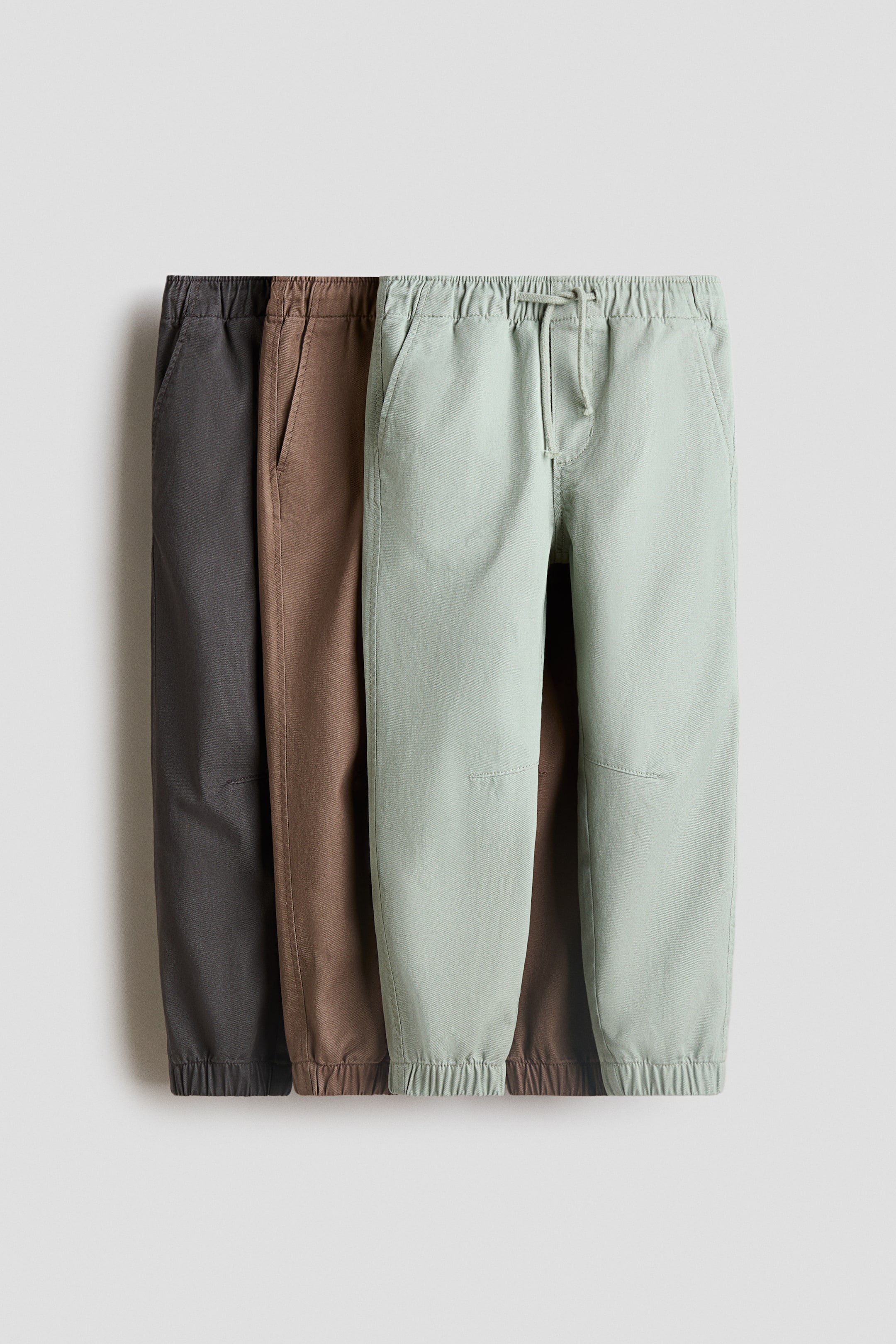 Größeres Bild anzeigen: 3er-Pack Joggpants aus Baumwolltwill - Beige/Hellgrün/Grau - Kids | H&M AT 1