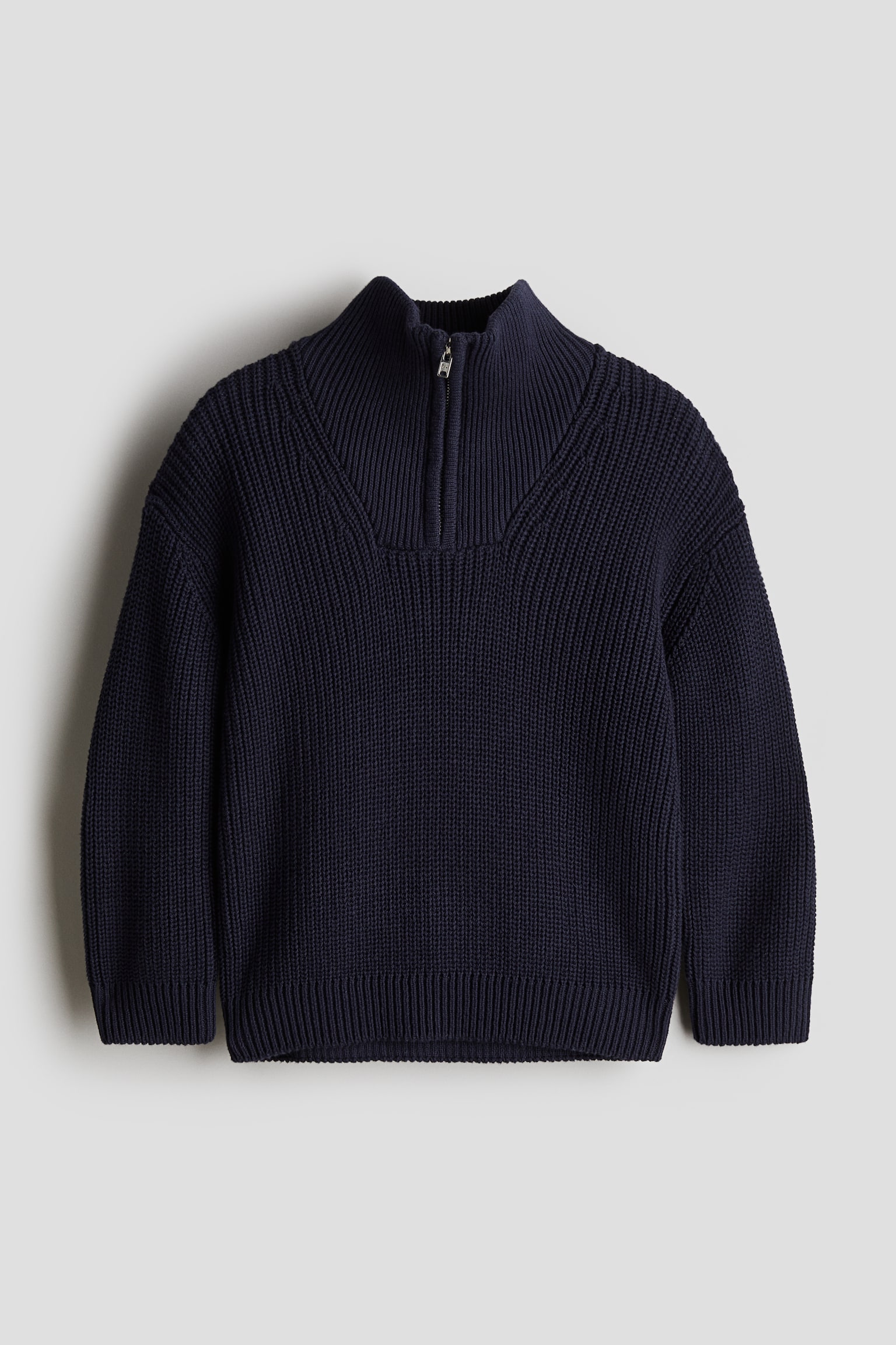 Zip-top jumper - Navy blue/Dark grey marl/Light beige - 1