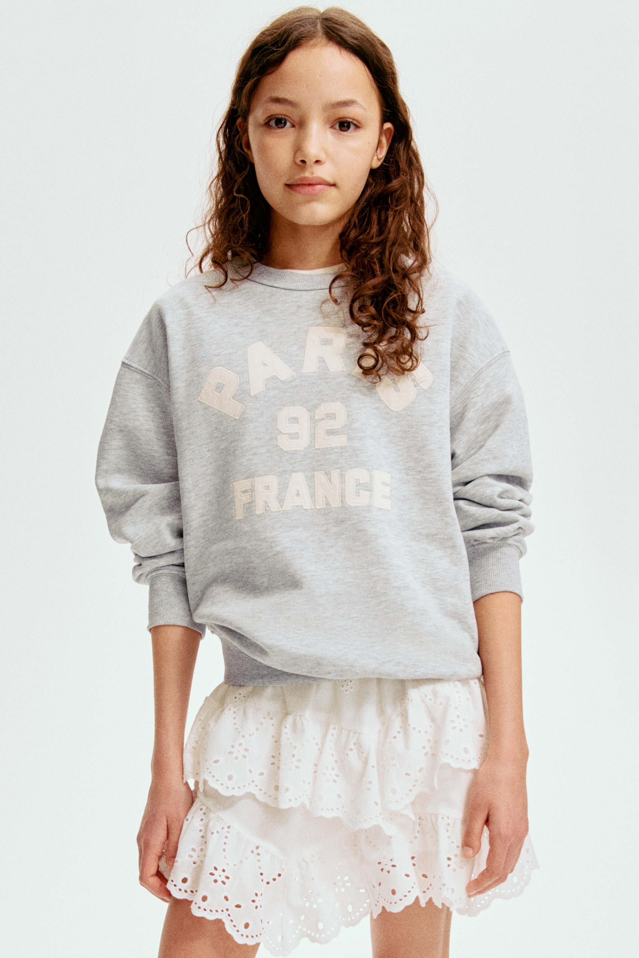View larger image: Sweatshirt with Motif - Light gray melange/Paris - Kids | H&M US 1