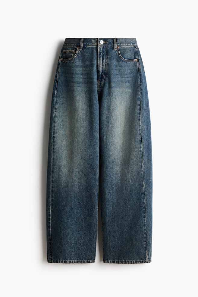 Baggy Barrel Regular Waist Jeans - Dark denim blue/Khaki green/Denim blue - 1