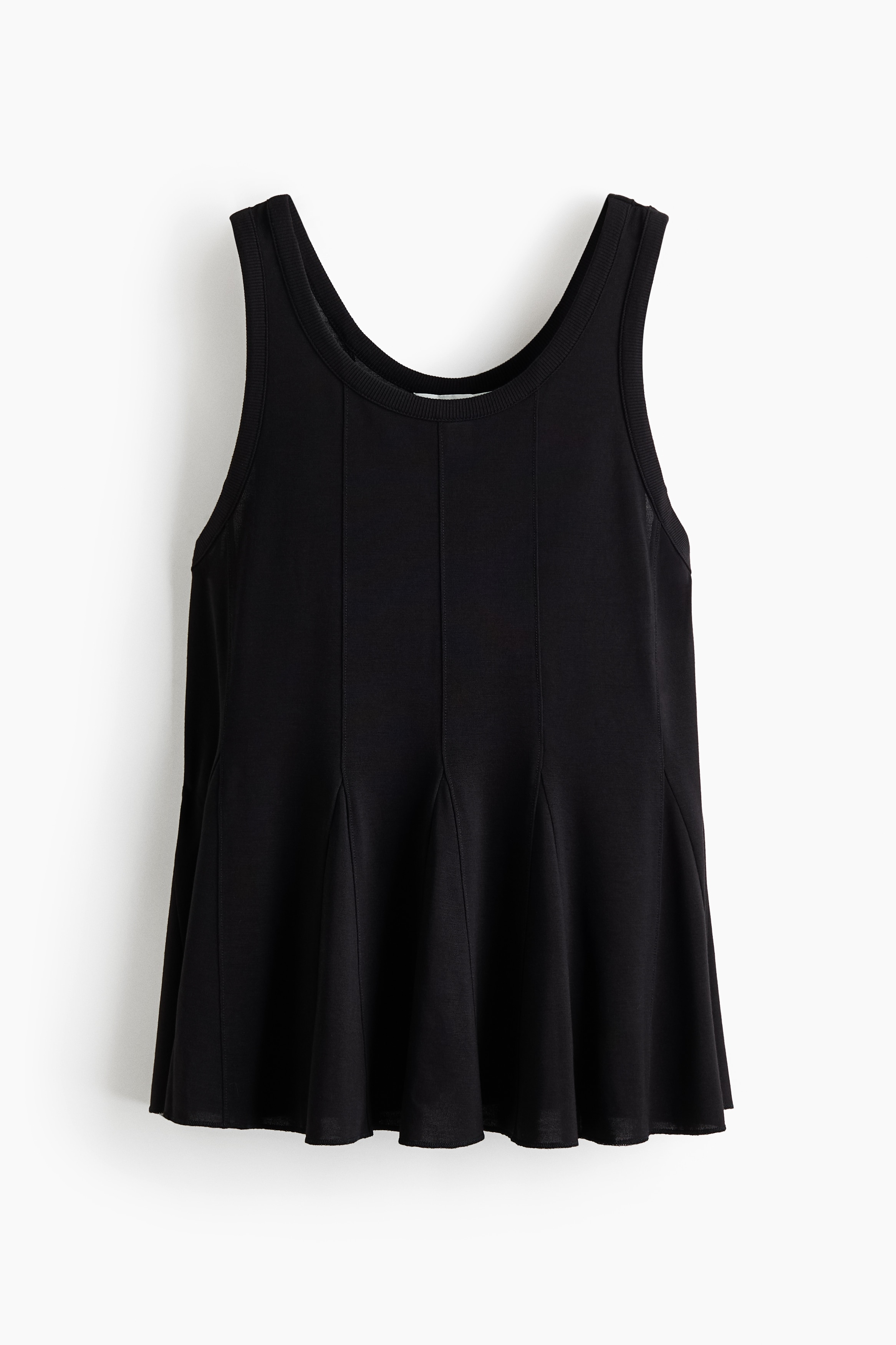 Godet-pleated top - Black/Grey marl