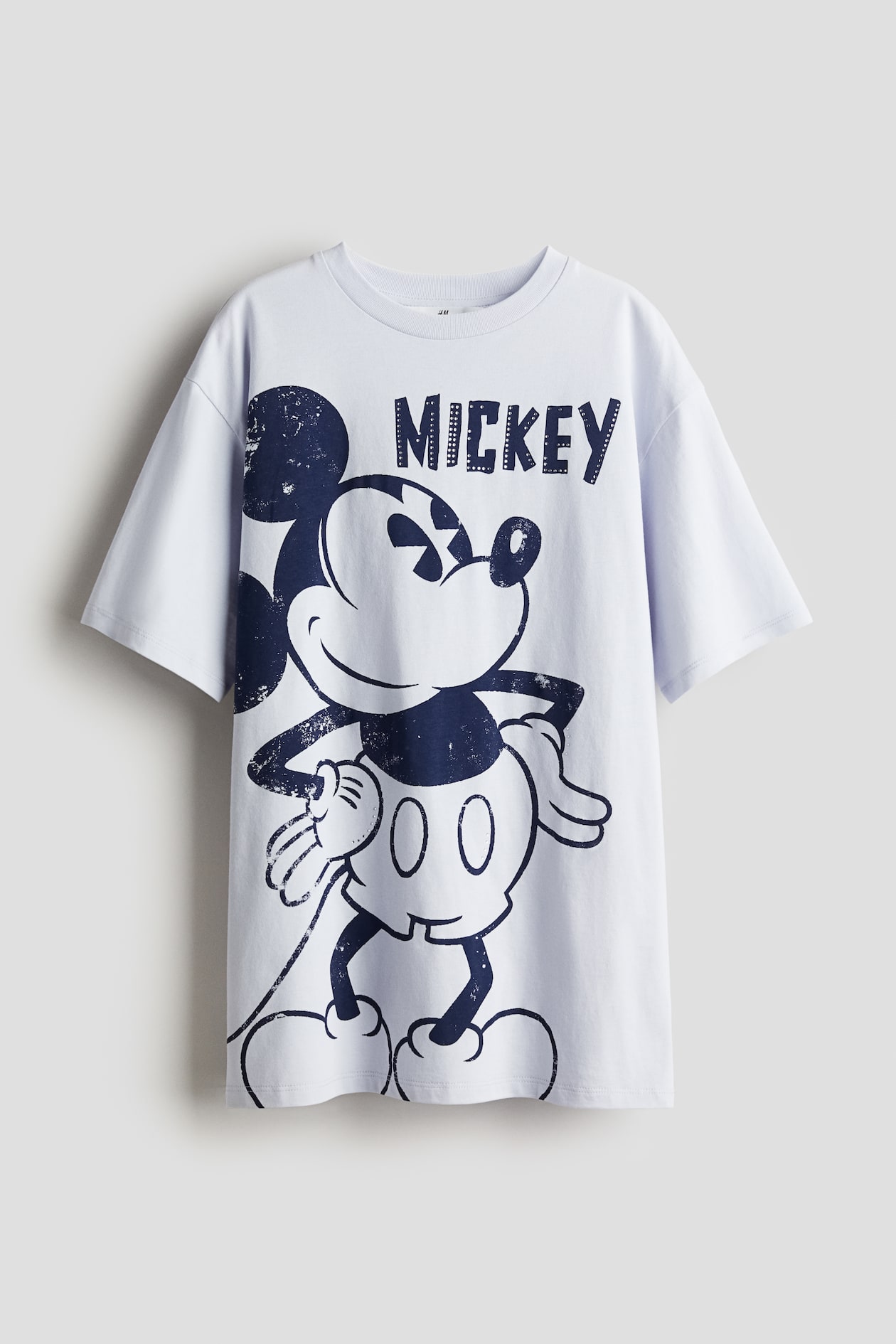 Oversized printed T-shirt Light blue/Mickey Mouse Kids H&M