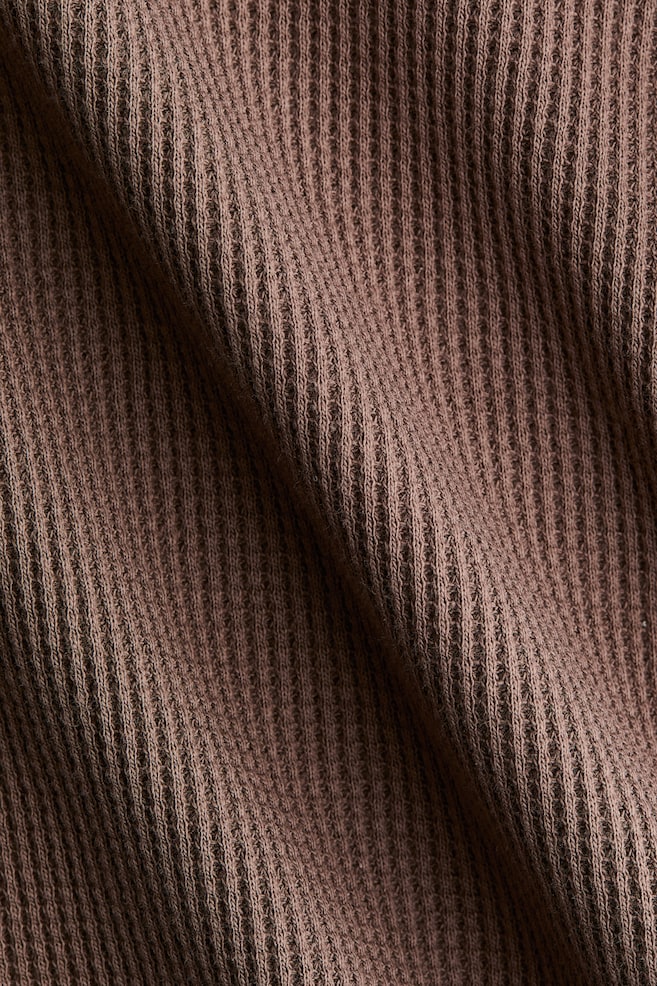 2-piece Waffled Cotton Set-Brown - 2