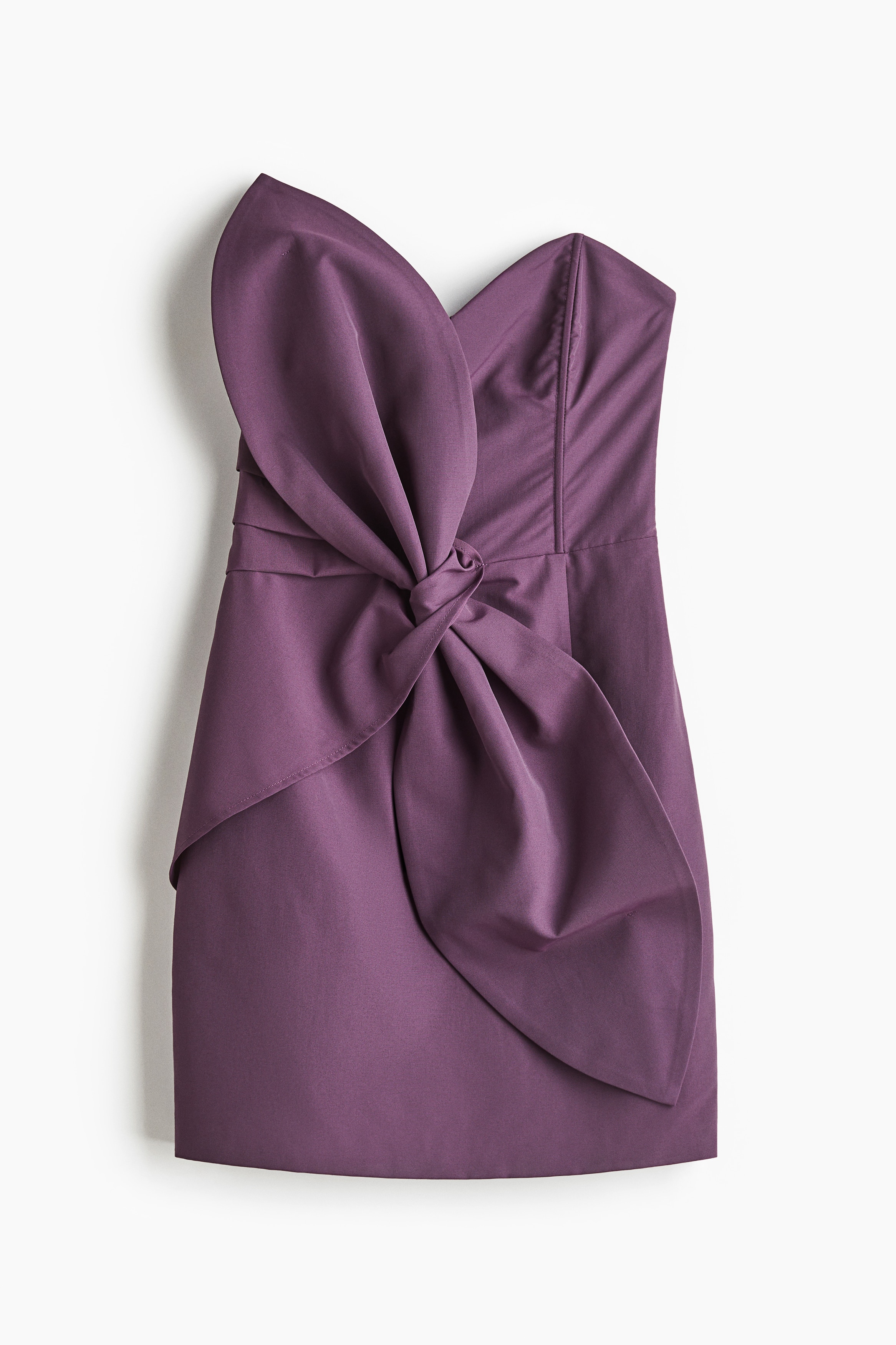 Knot-Detail Bandeau Dress - Purple