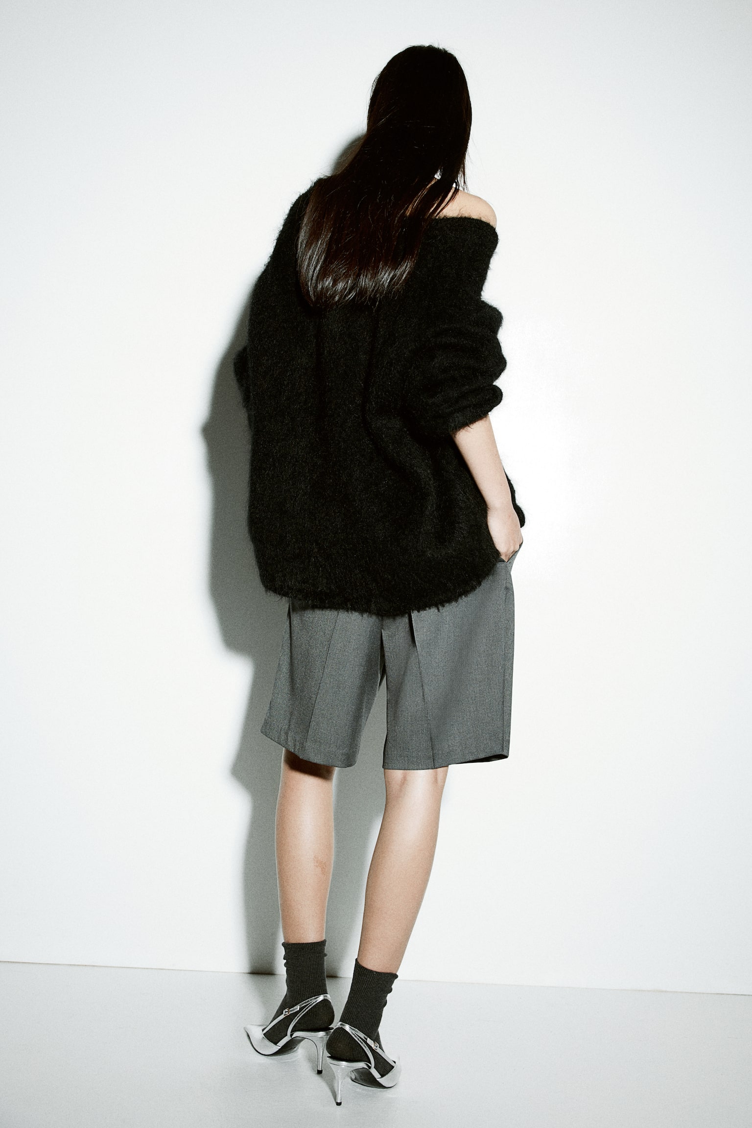 Oversized mohair-blend jumper - Black/White/Dark beige/Navy blue/Bright red - 5