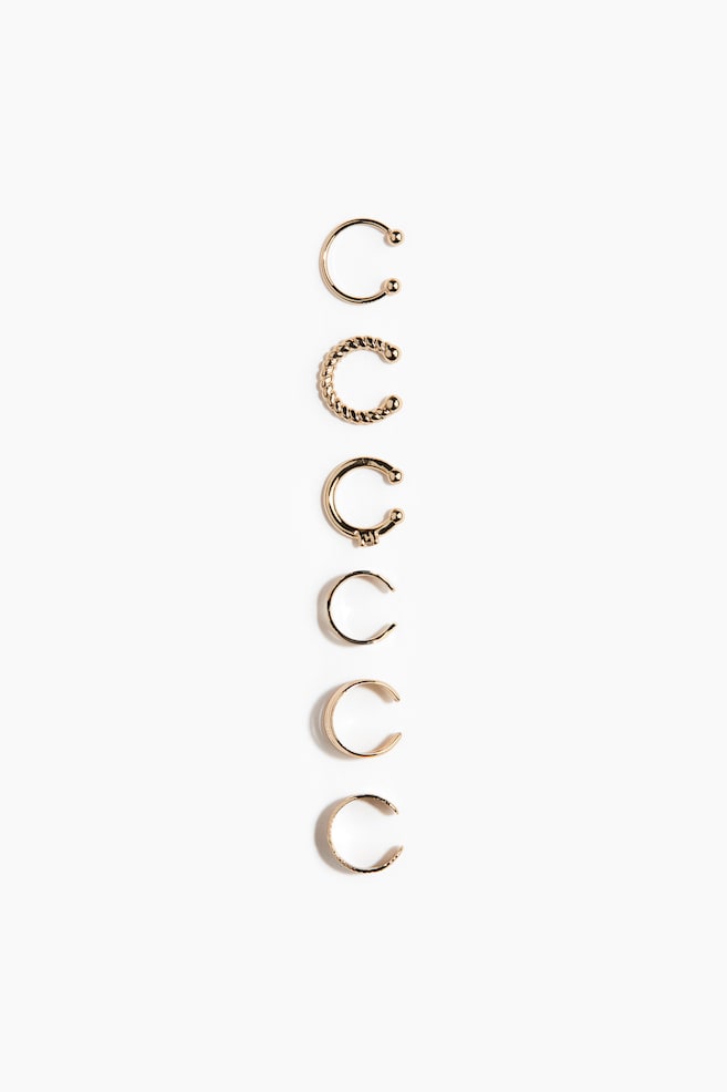 6-pack ear cuffs - Gold-coloured/Gold-coloured - 1