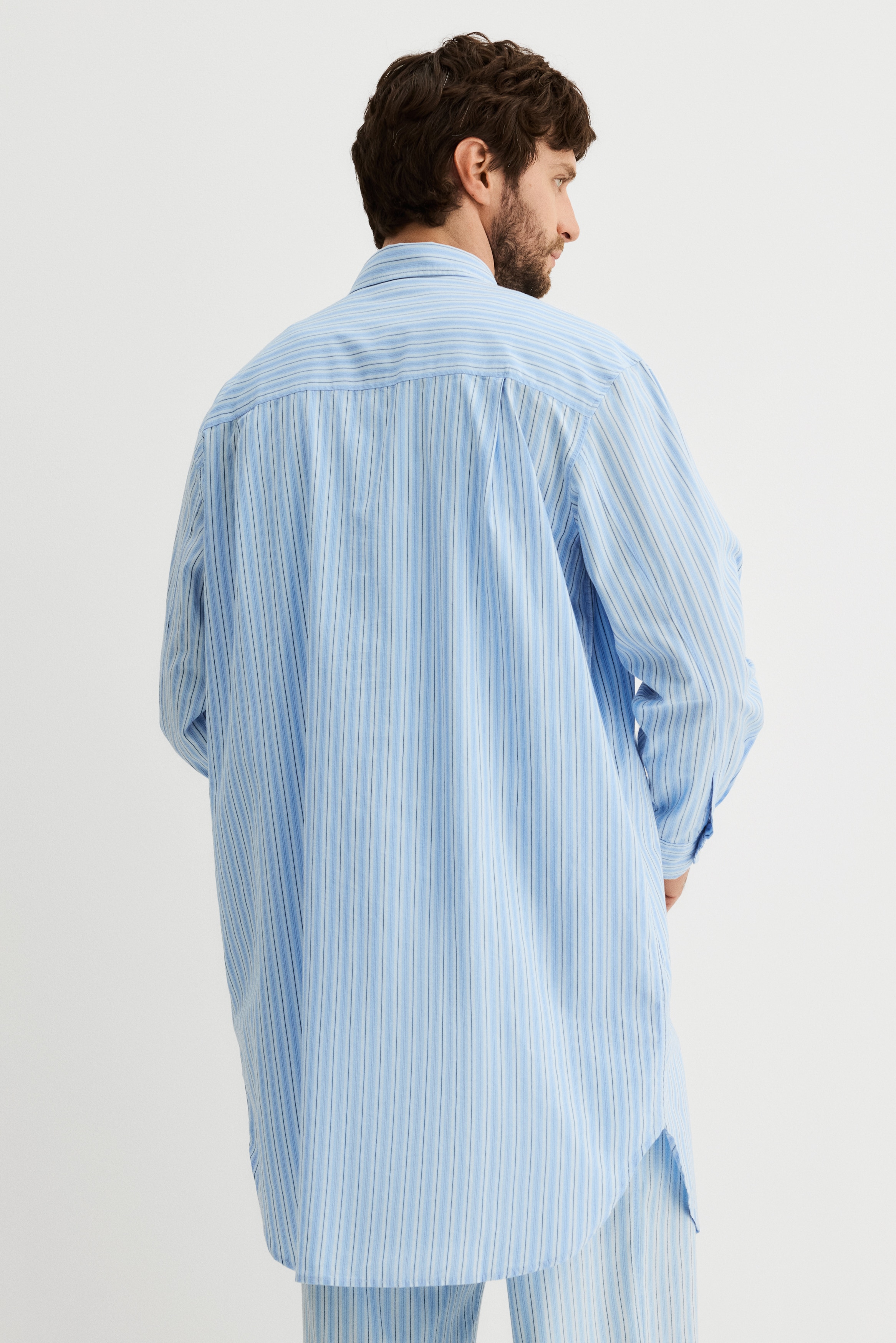 ボンド様HERALBONY コットン長袖シャツ M ダークブルー WALES BONNER(ウェールズボナー) 長袖シャツ スカイブルー