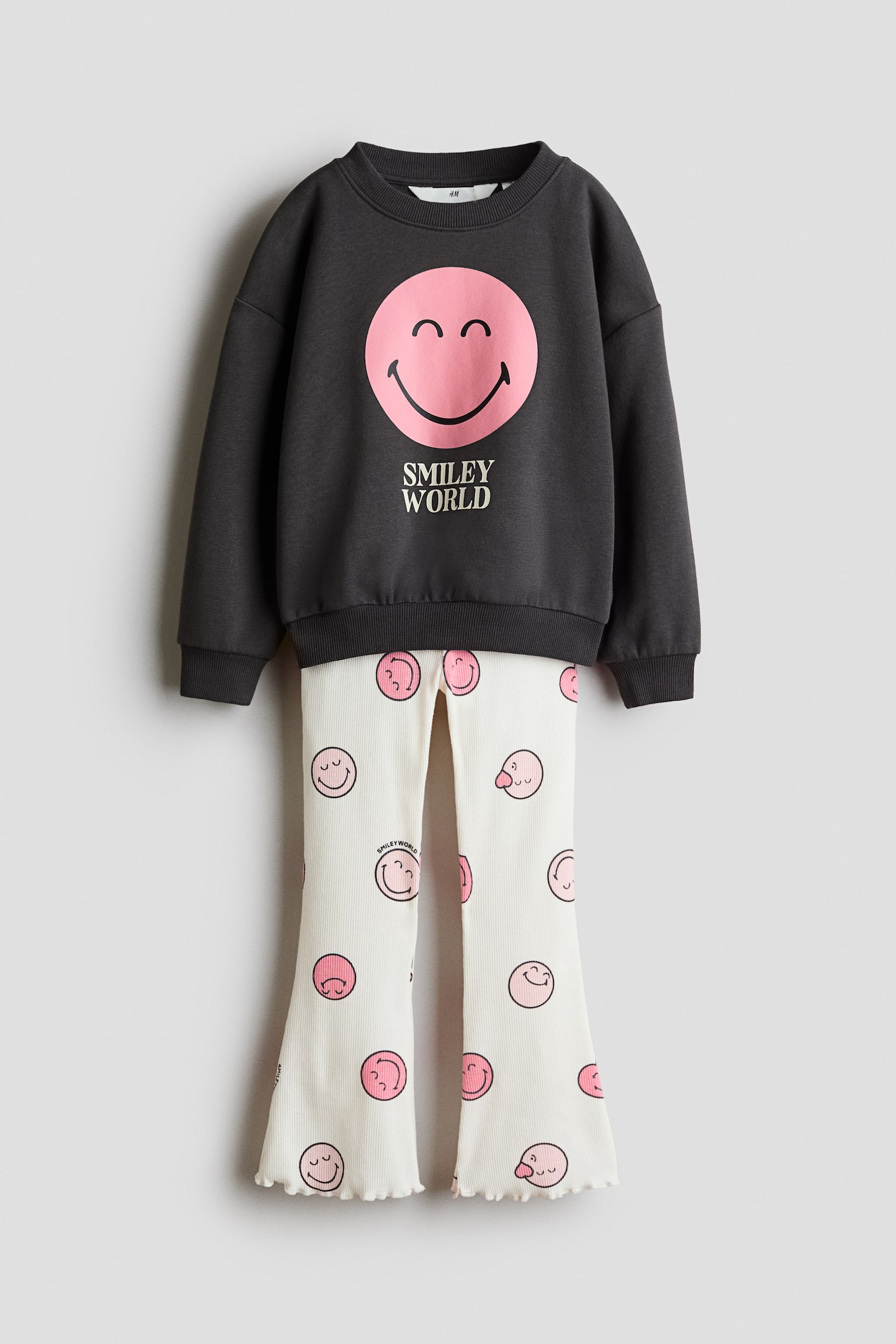 2-piece printed set - Dark grey/SmileyWorld®/Cream/Minnie Mouse