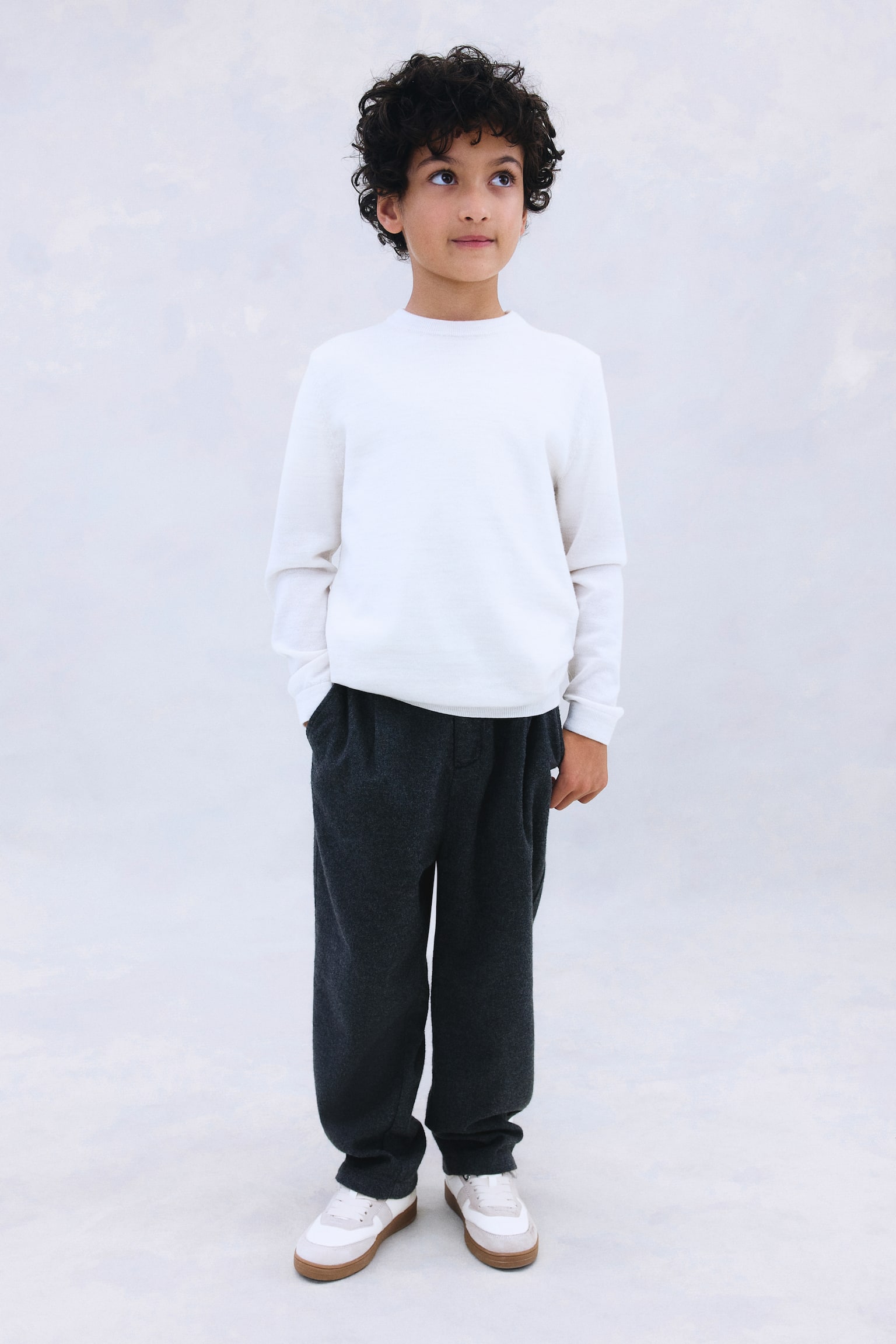 Chinos en punto de algodón - Gris oscuro/Rojo oscuro/Pata de gallo/Negro - 4