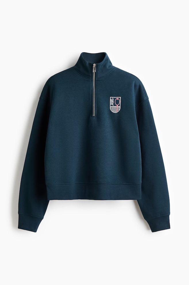 Half-Zip Sweatshirt with Motif - Turquoise/The Pierce Archive - 1