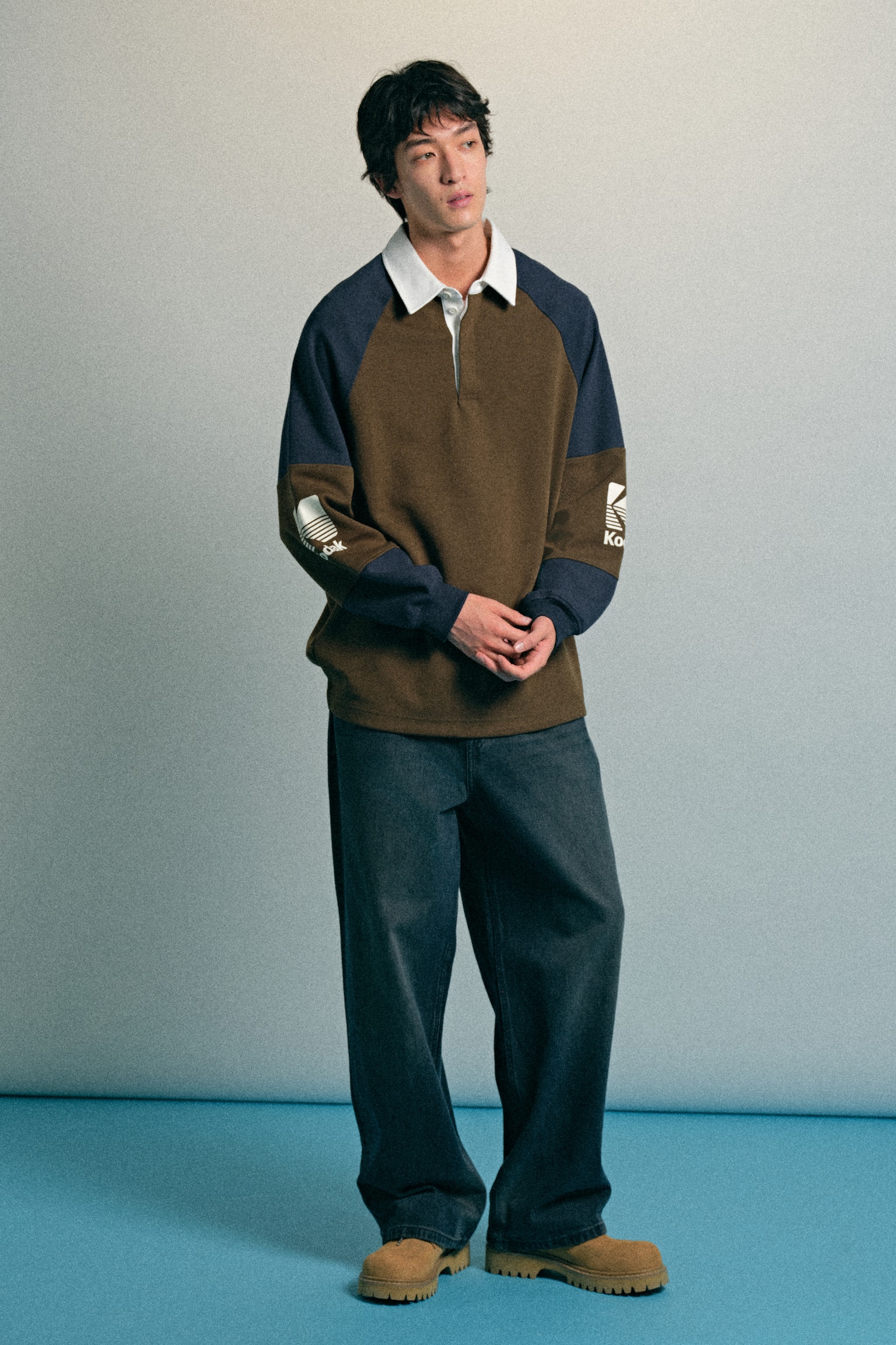 Áo rugby Loose Fit - Màu xanh lá đậm/Kodak/Màu đỏ sáng/Kodak - 4