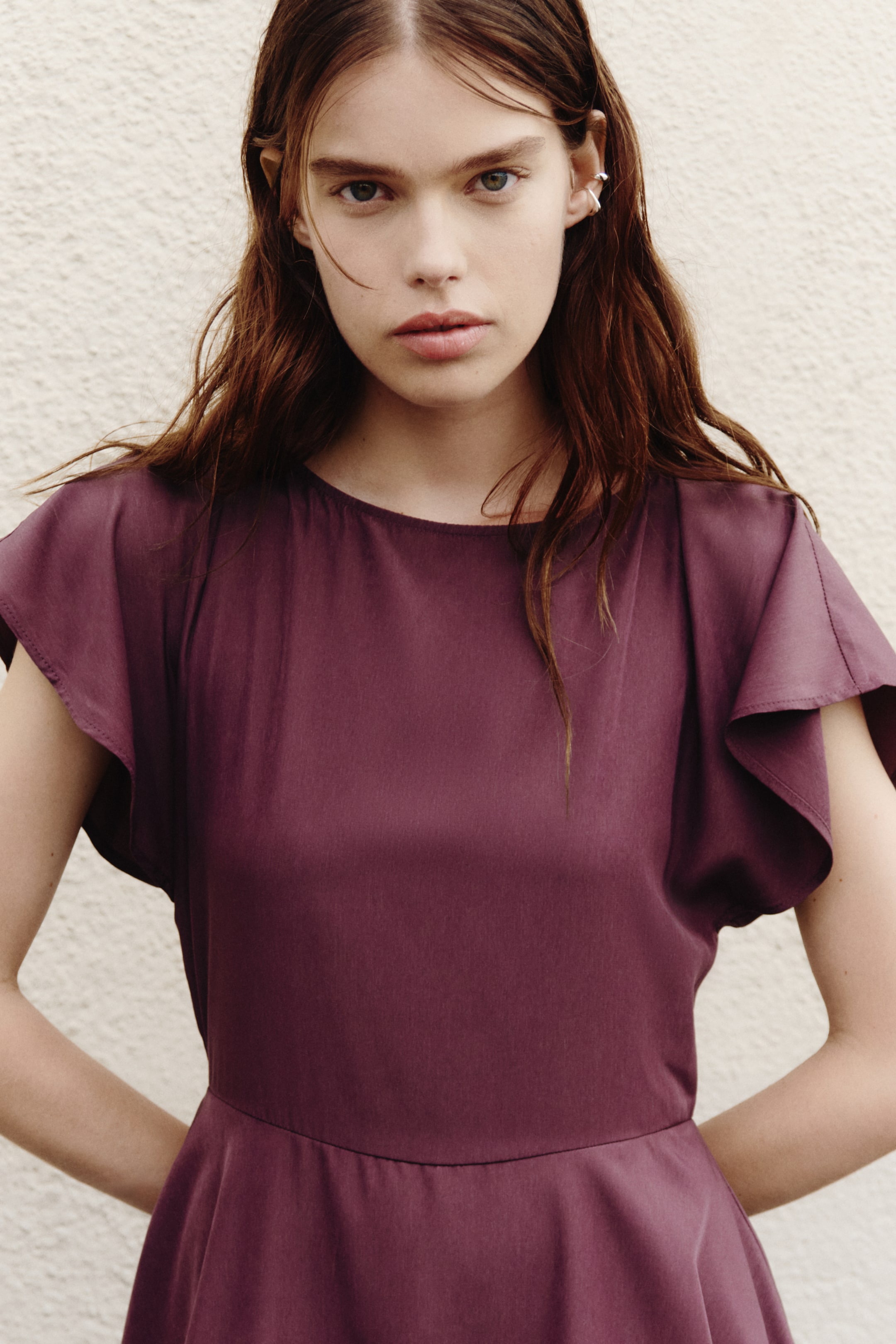 Tiered Boat-Neck Dress