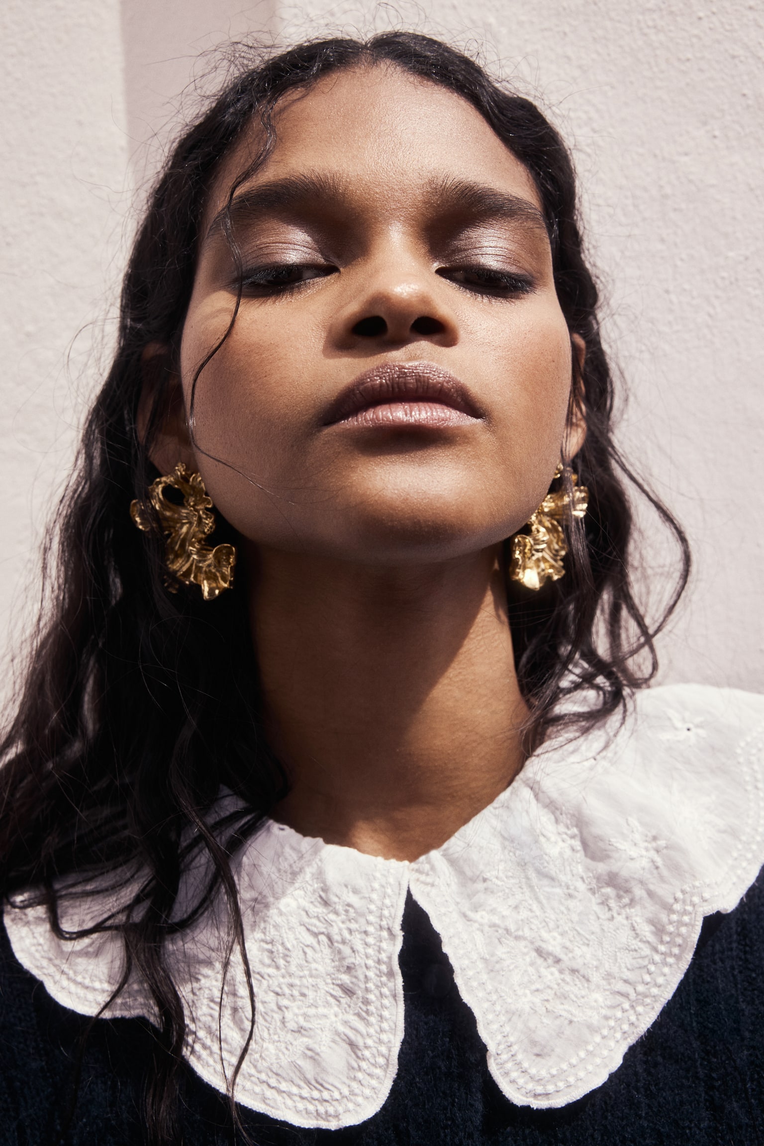 Cable-knit bomber jacket - Navy blue/Light grey marl - 4