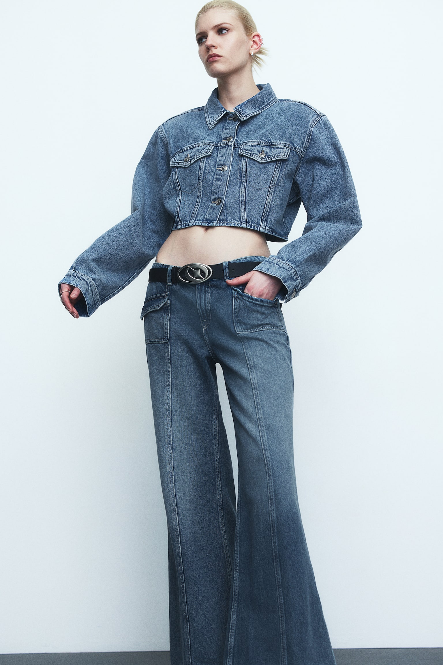 Wide Regular Jeans - Denim blue/Pale denim blue/Grey - 1