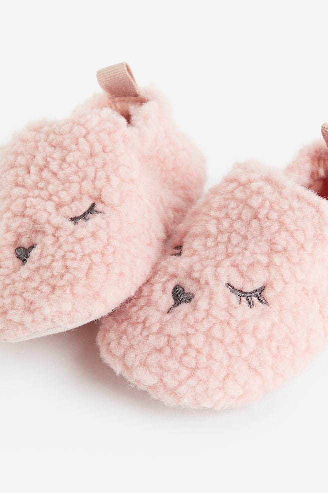 Teddy slippers - Light pink/Natural white - 2