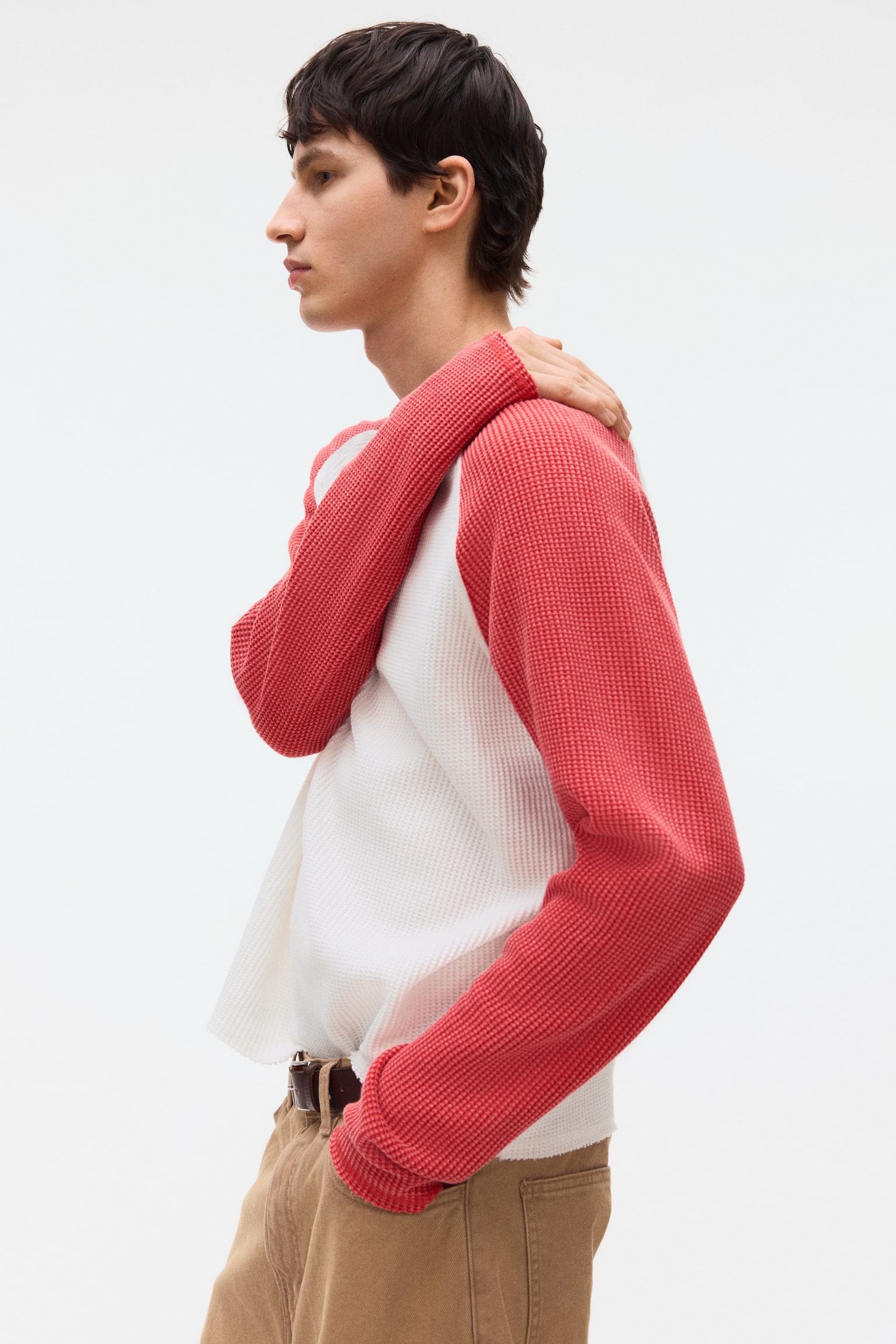 חולצת ג‘רזי ופל Regular Fit - אדום/קולור בלור/כחול כהה/קולור בלוק - 5