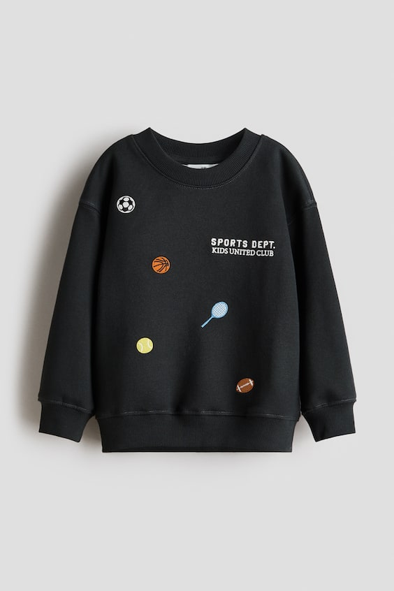 Детские худи H&M Printed crew-neck sweatshirt