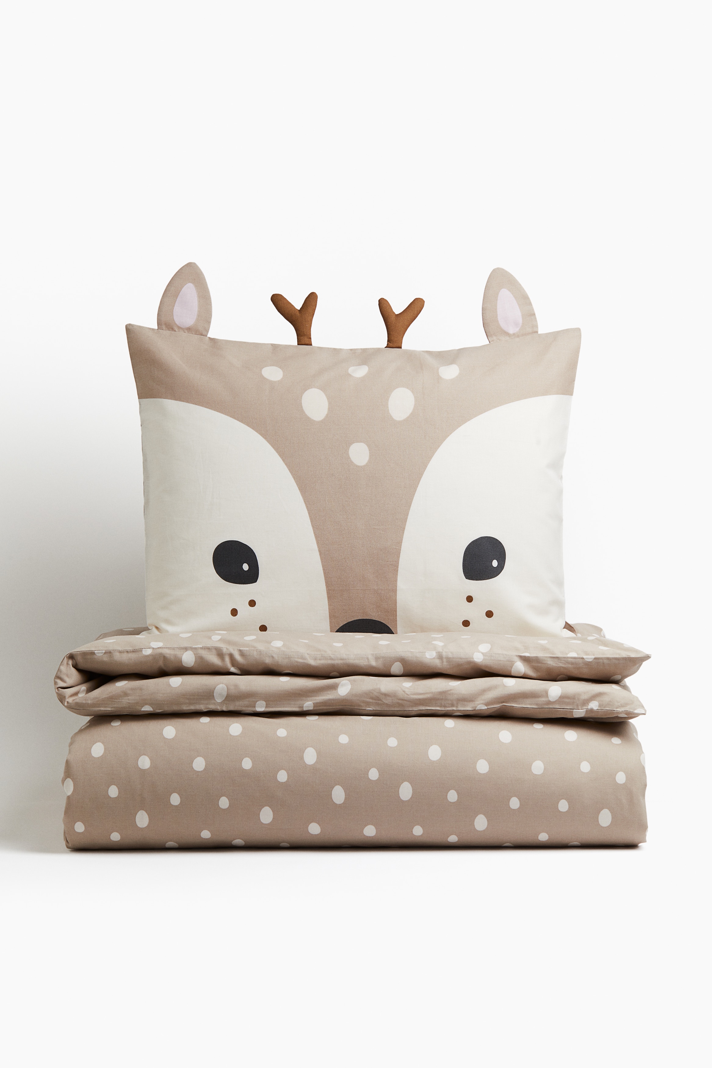 Set funda de duvet individual - Beige/Reno/Beige claro/Oso/Café/Oso/Blanco natural/Conejo/Blanco/Panda/Gris oscuro/Rayado