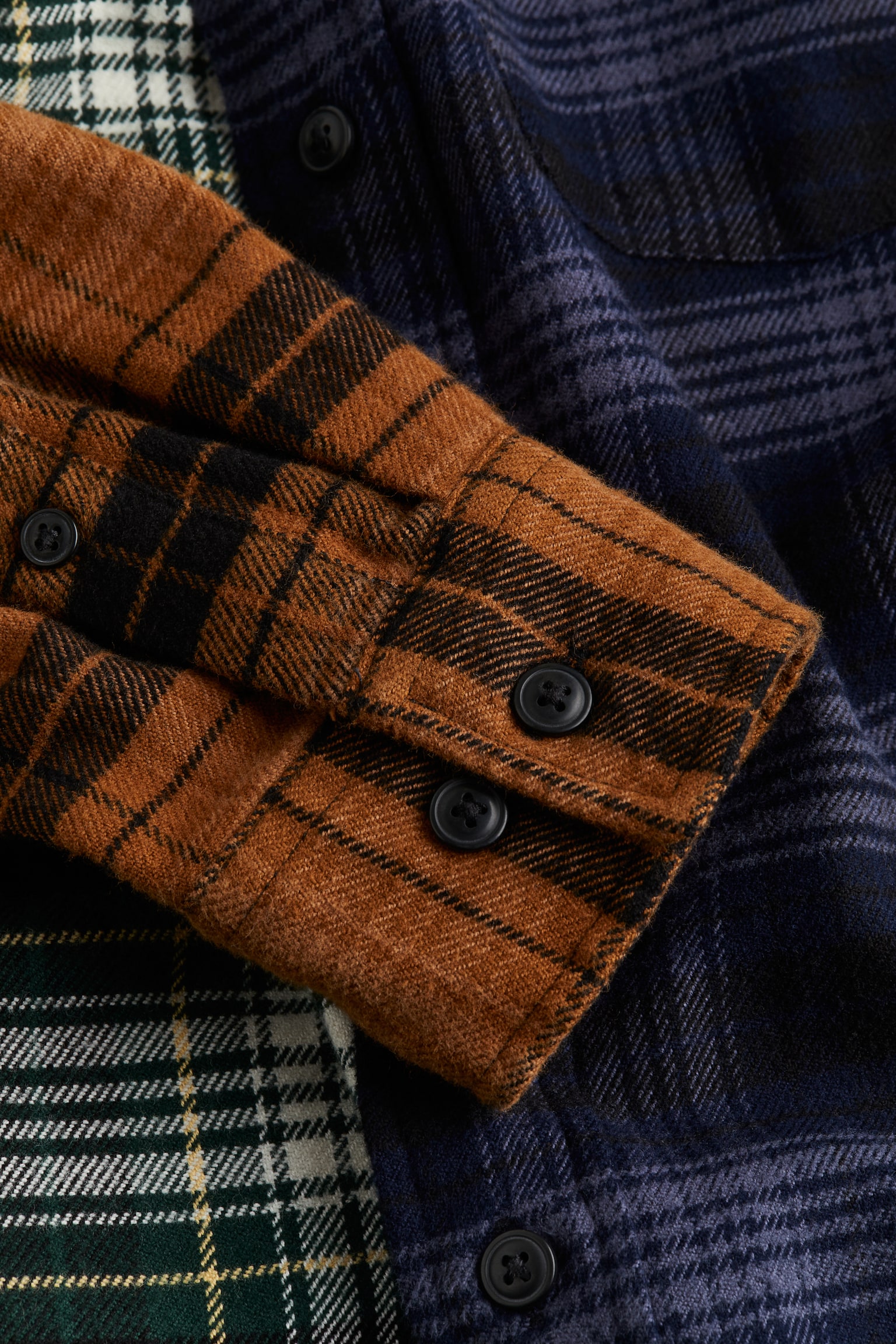 Regular Fit Flannel Shirt - Brown/Purple check/Dark blue/Check - 2