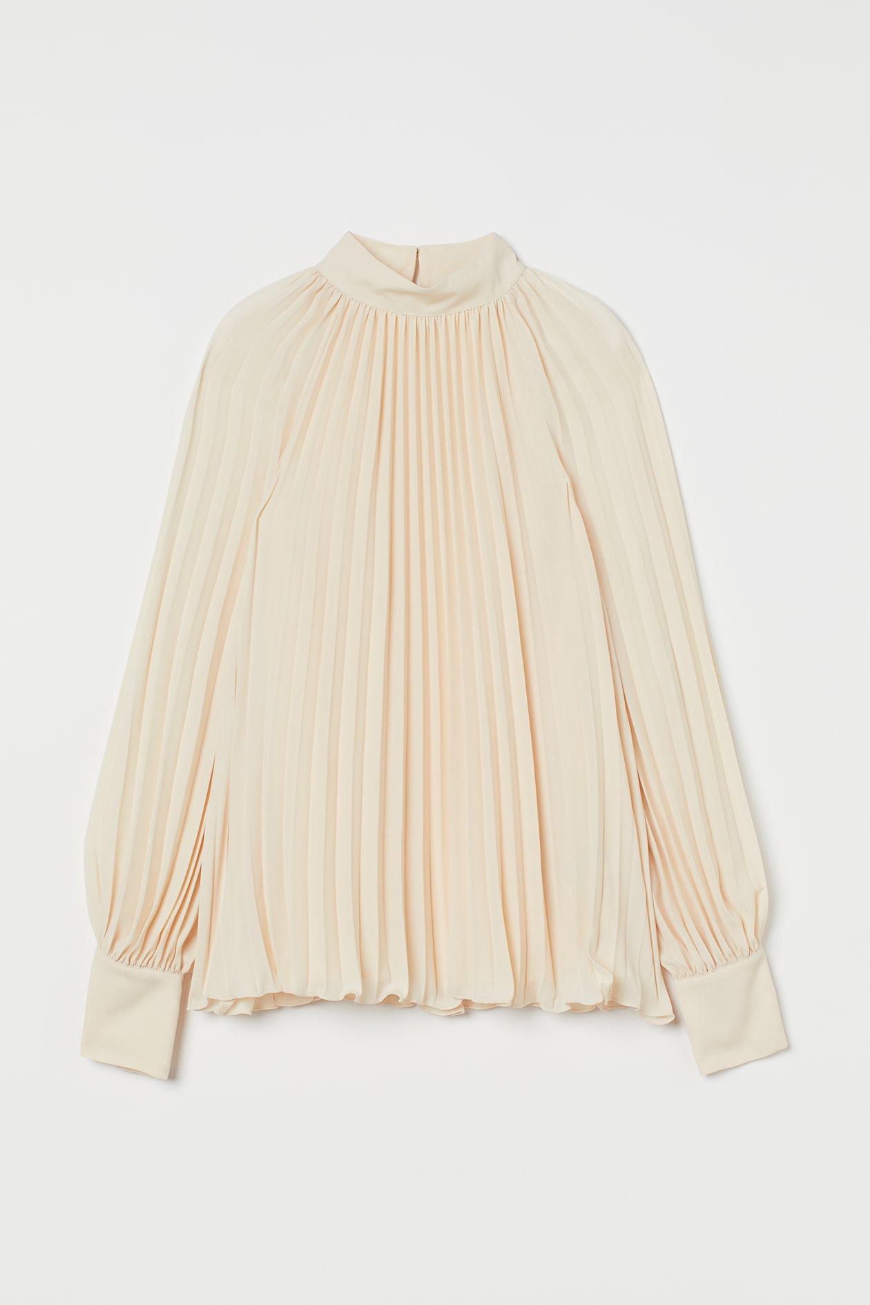 Pleated blouse Cream Ladies H&M IN