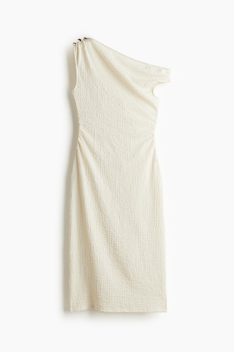 h&m ladies draped one-shoulder dress product info and reviews Women's Cream One Shoulder WFW25