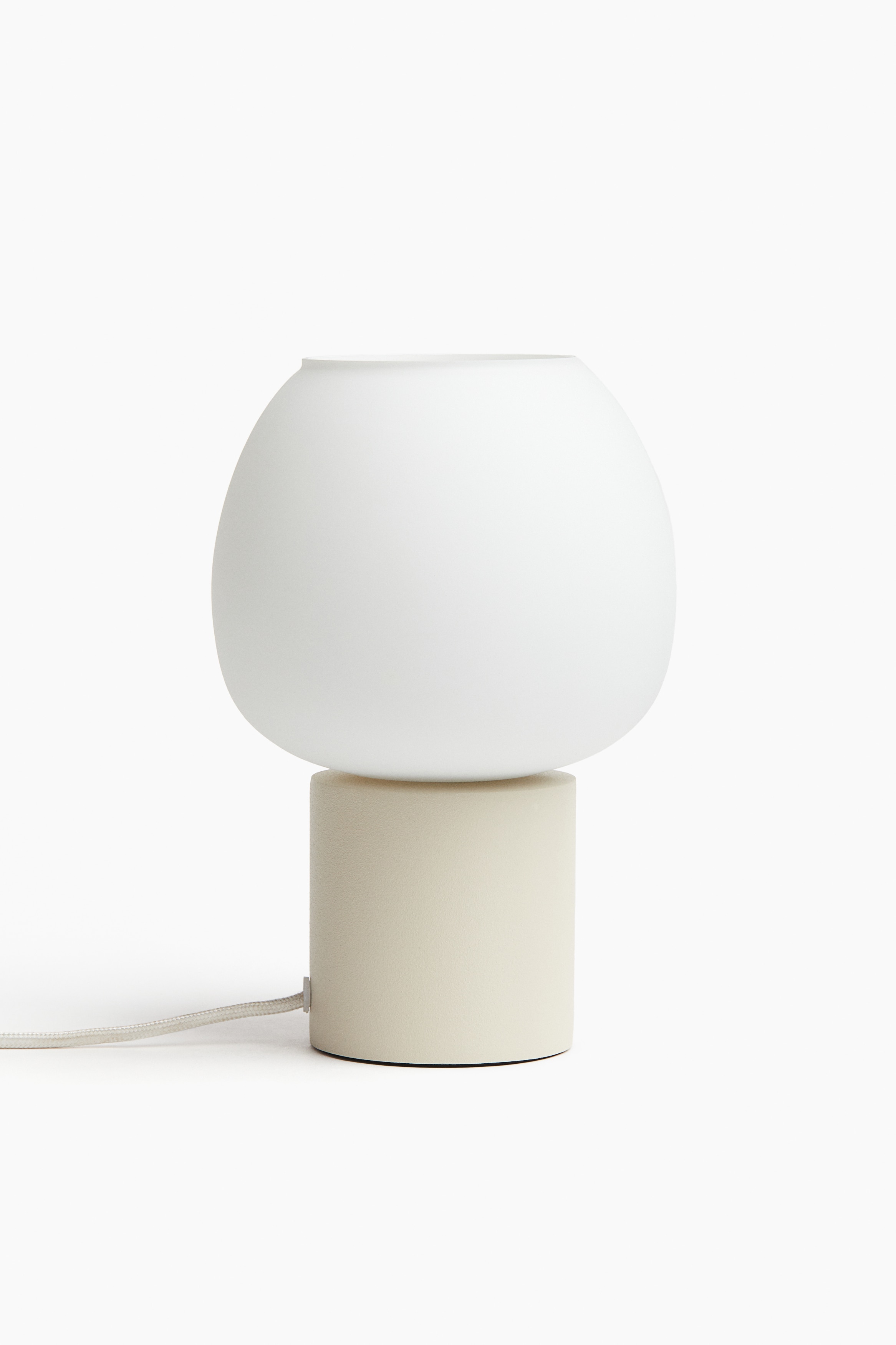 Wood and Glass Table Lamp - Light beige