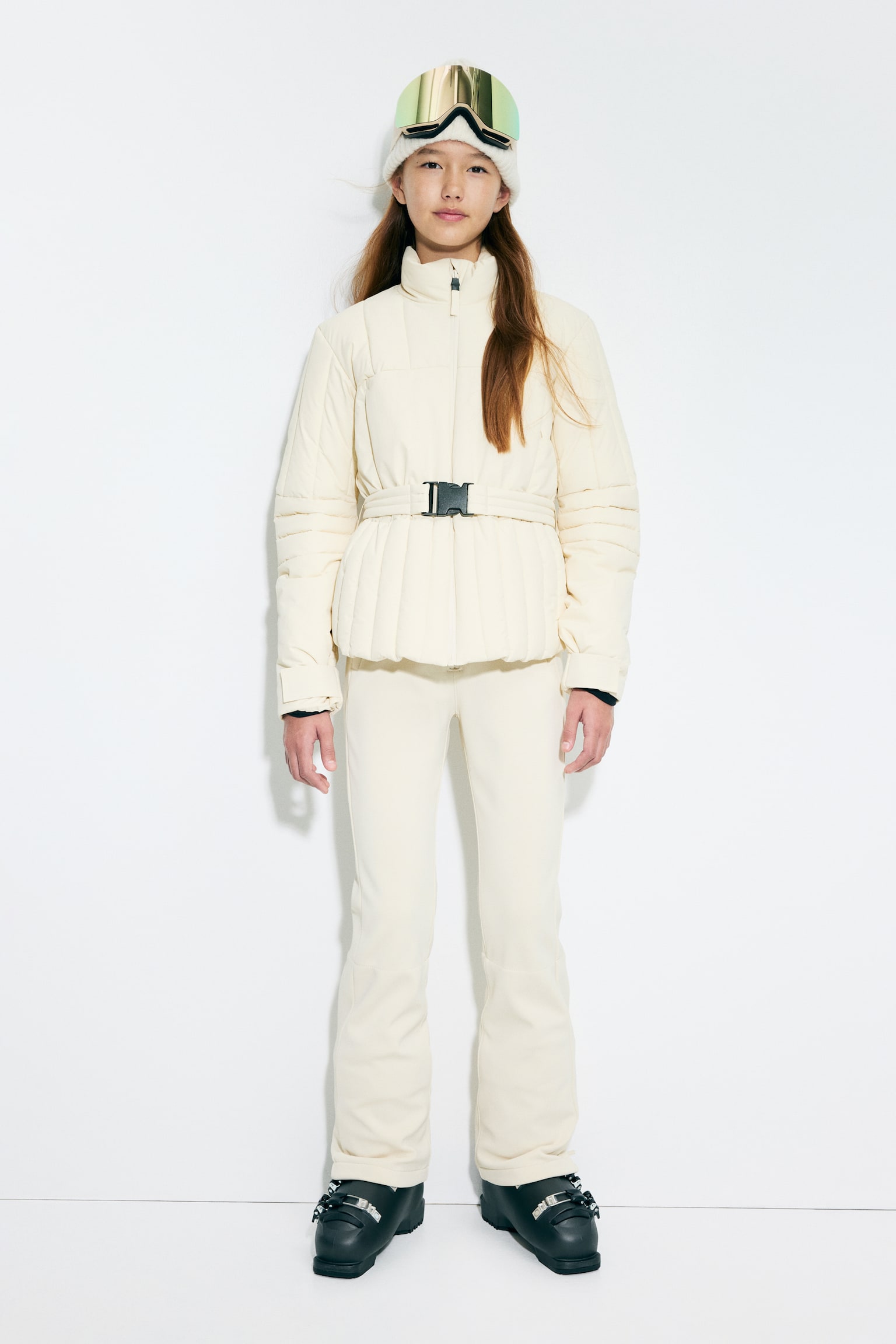 Water-repellent ski trousers - Cream/Black - 3