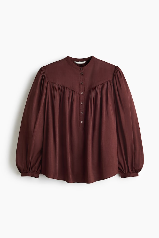 Oversized blouse - Dark rust brown - 1