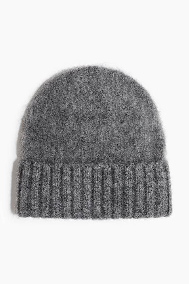 Bonnet duveteux en laine mélangée - Gris/Brun/Beige - 1