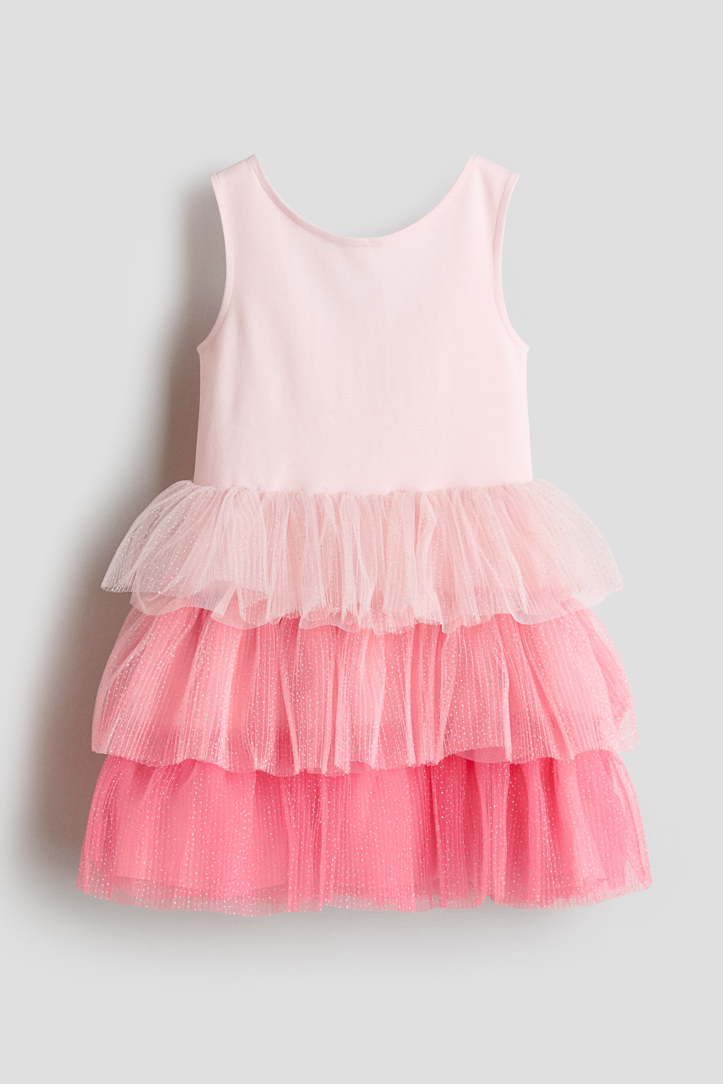 Vestido com saia rodada - Rosa/Brilhante/Verde claro/Rosa