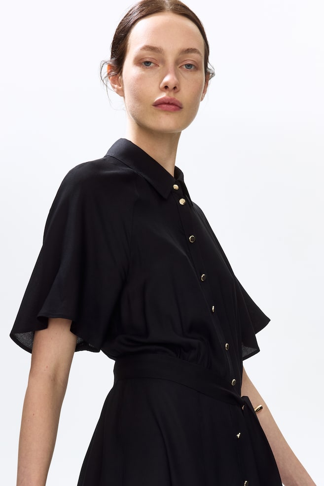 Tie-belt shirt dress - Black/Blue/White patterned/Black/Light beige/Leopard print/Black/Cream/Zebra print/White/Red floral/Black/Floral/Beige/Leopard print/Bright blue/White patterned/Black/Floral/Dark brown/Floral/White/Green patterned/Cream/Black patterned/Dark khaki green - 5