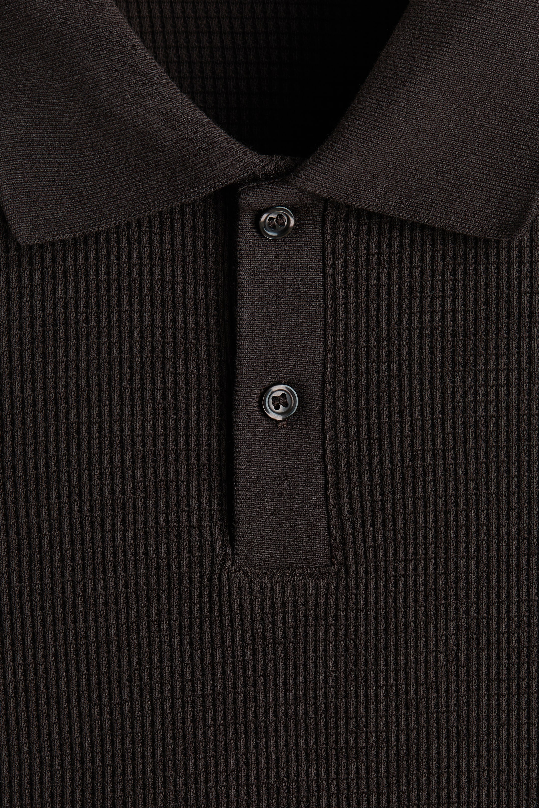 Slim-Fit Waffle-Knit Polo Shirt