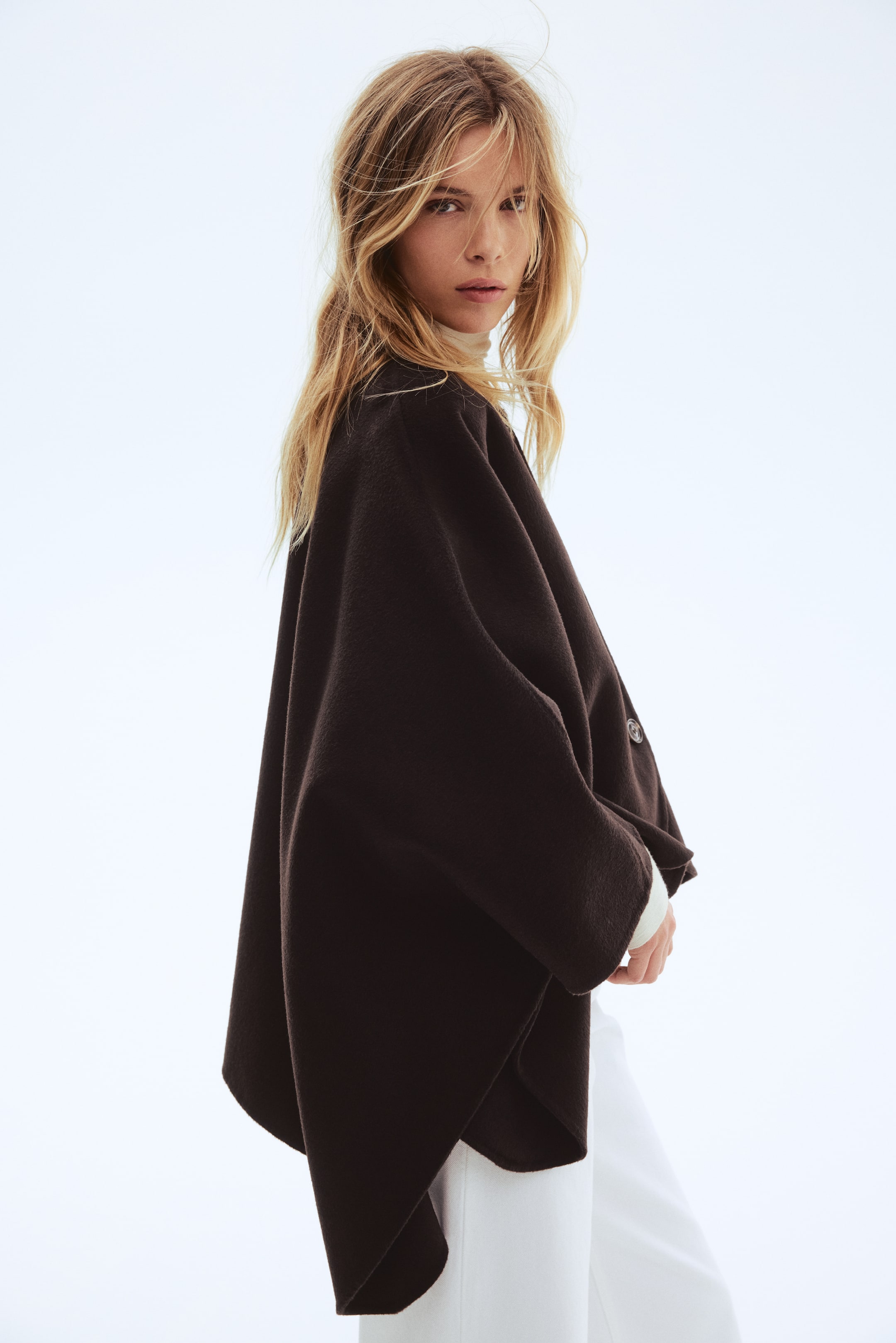 Женские куртки H&M Wool-Blend Cape Jacket — фото 4