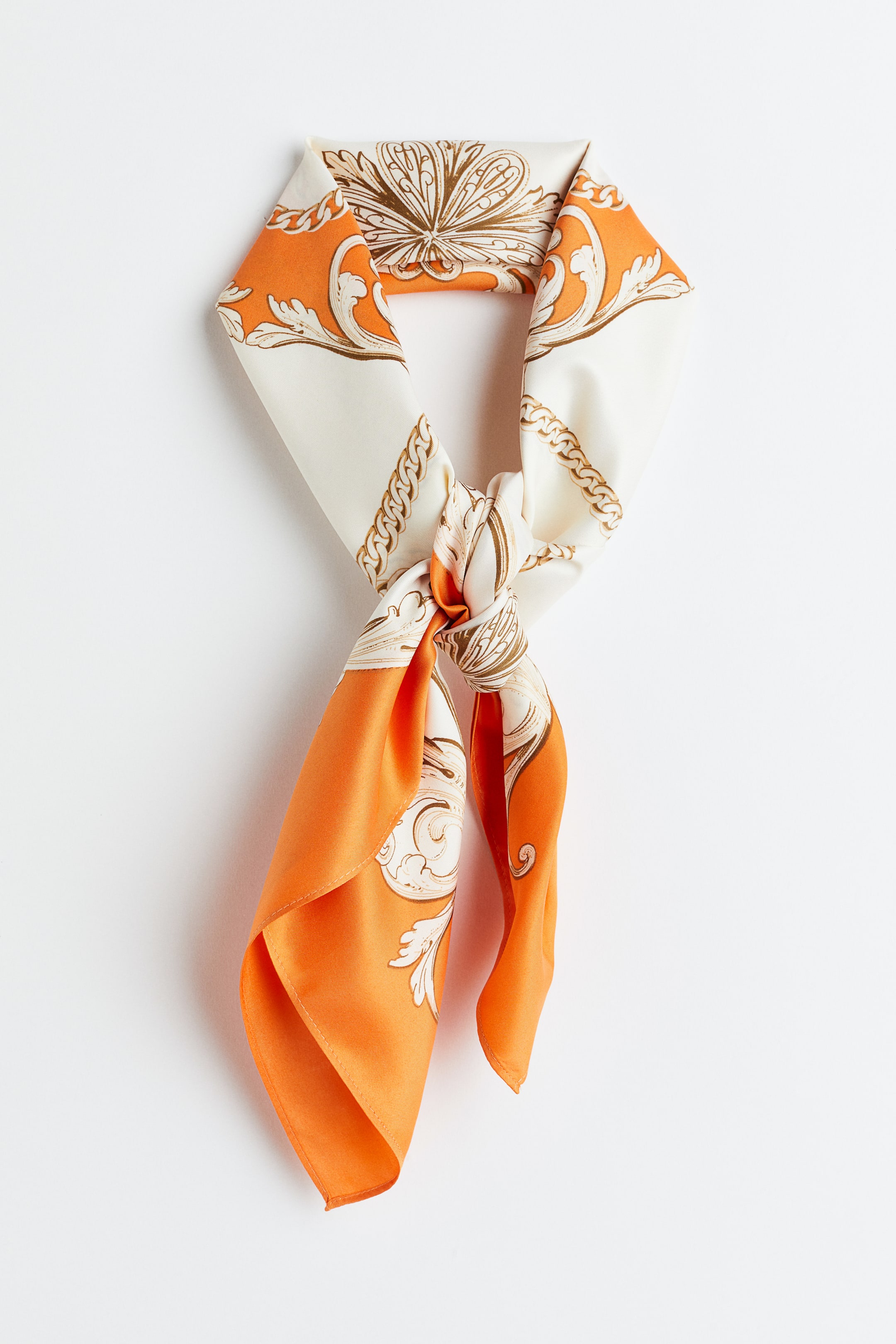 View larger image: Satin scarf - Orange/Patterned - Ladies | H&M IN 1