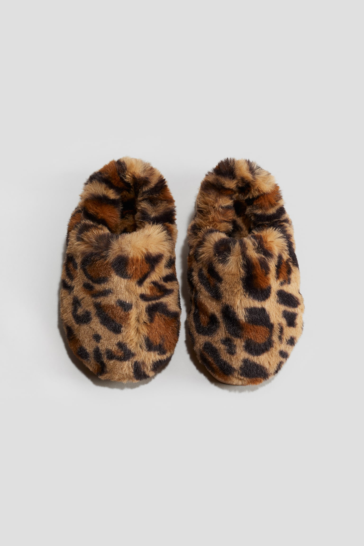 Fluffy-lined slippers - Beige/Leopard print/Dark beige - 2