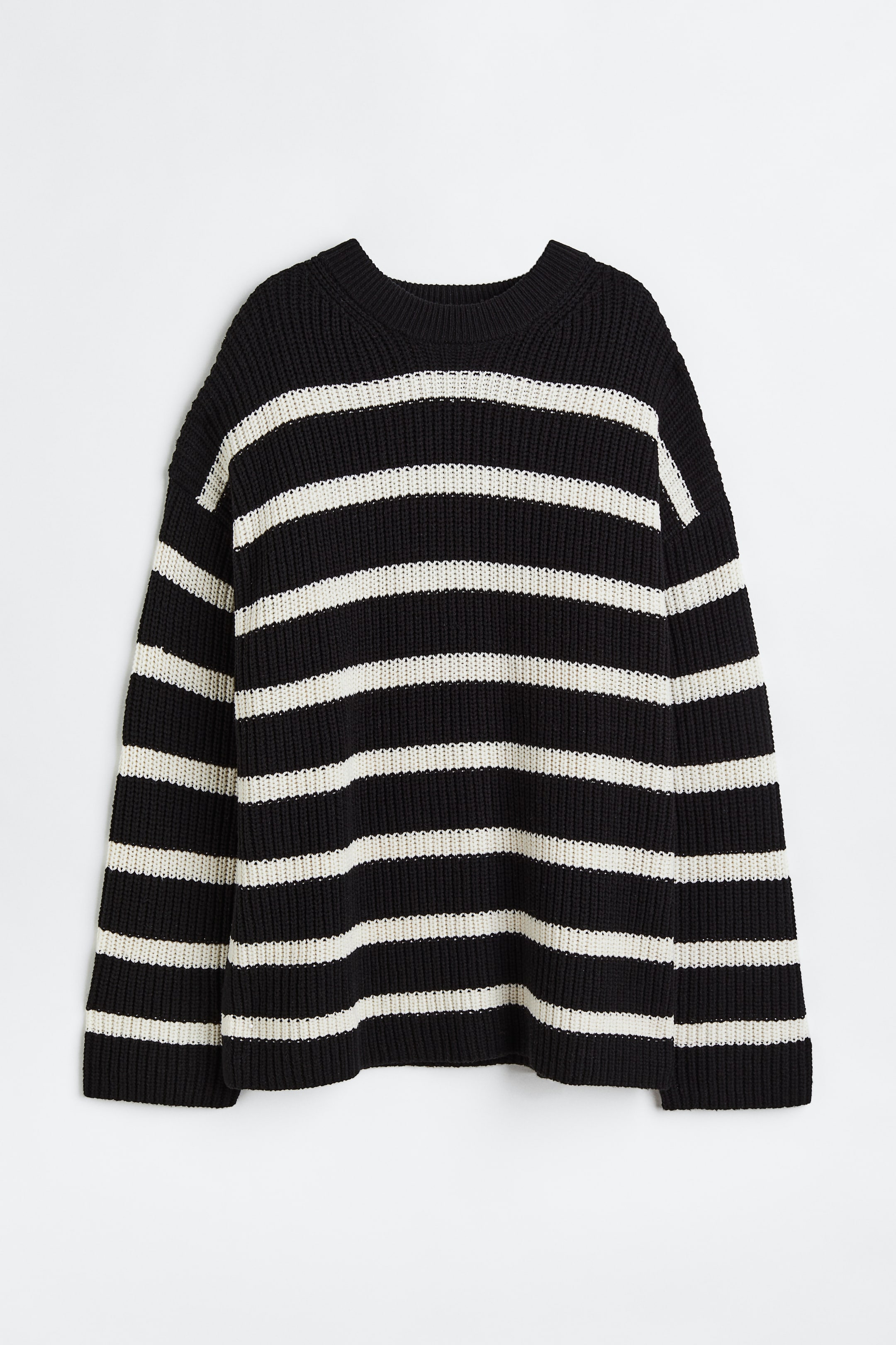 Rib Knit Jumper Black And White Striped Jumper H&m H M H M H