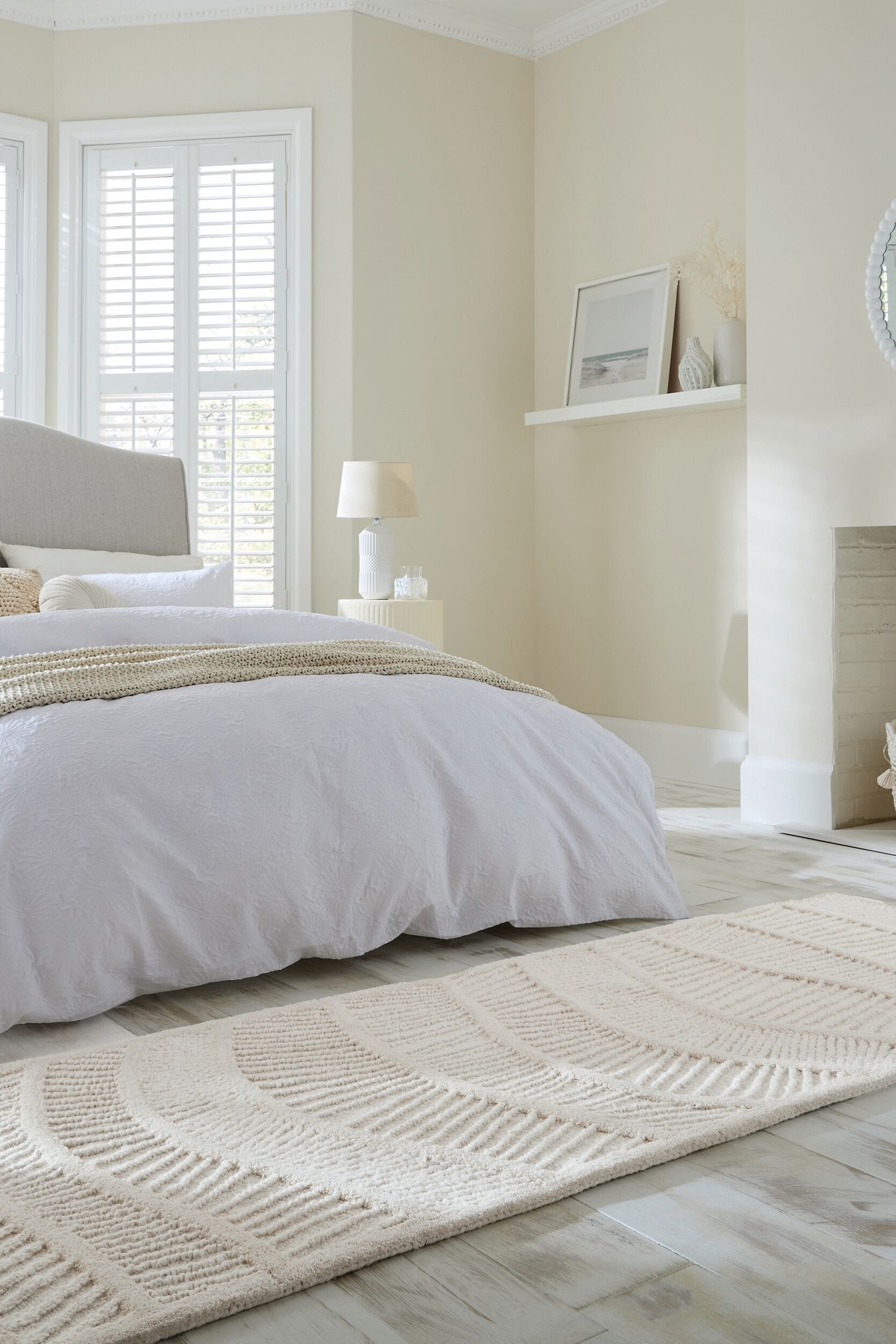 Corridore In Misto Lana Sculptured Wave  - Bianco