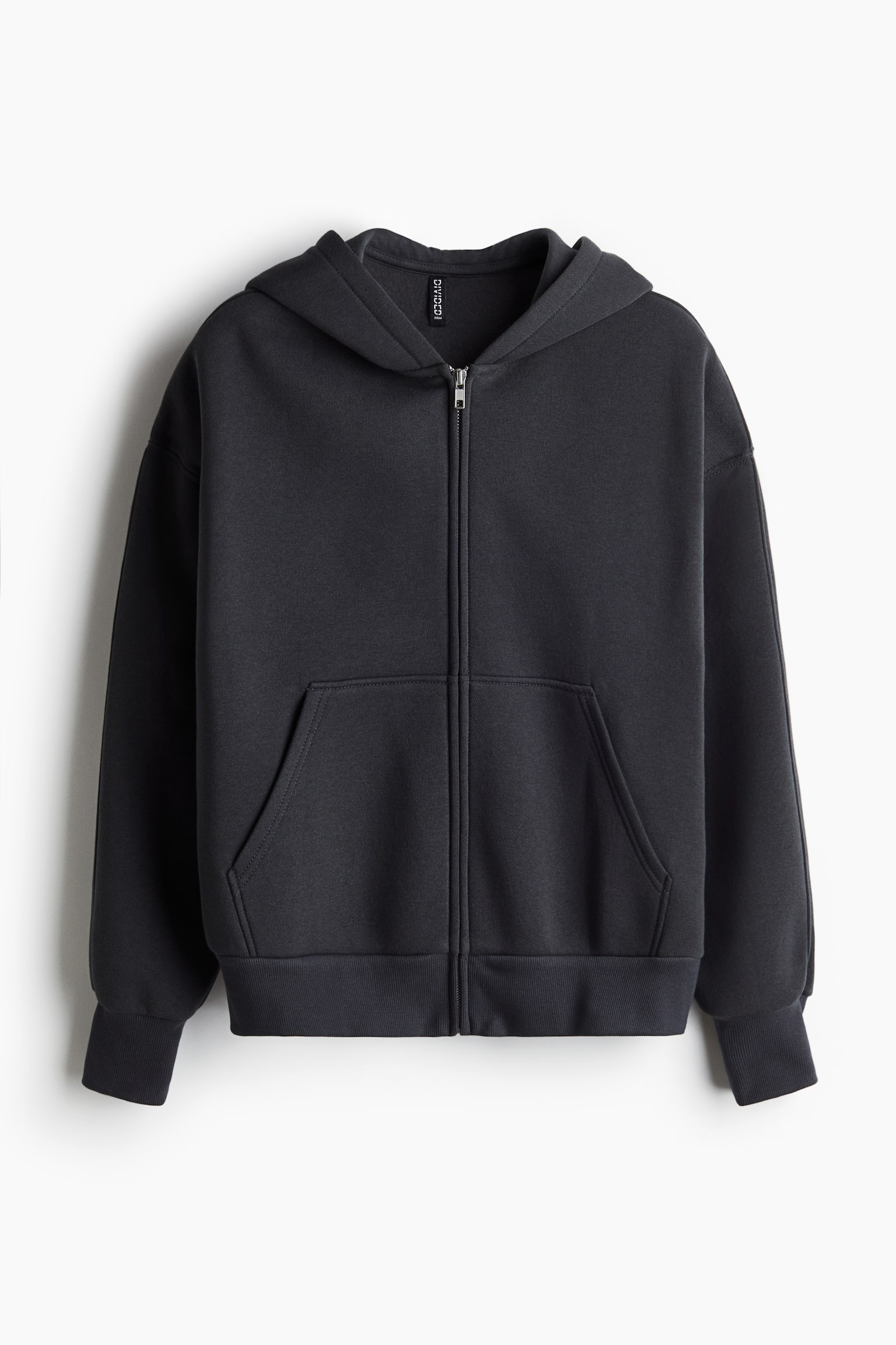 Oversized zip-through hoodie - Dark grey/Burgundy/Light beige/Light dusty pink - 2