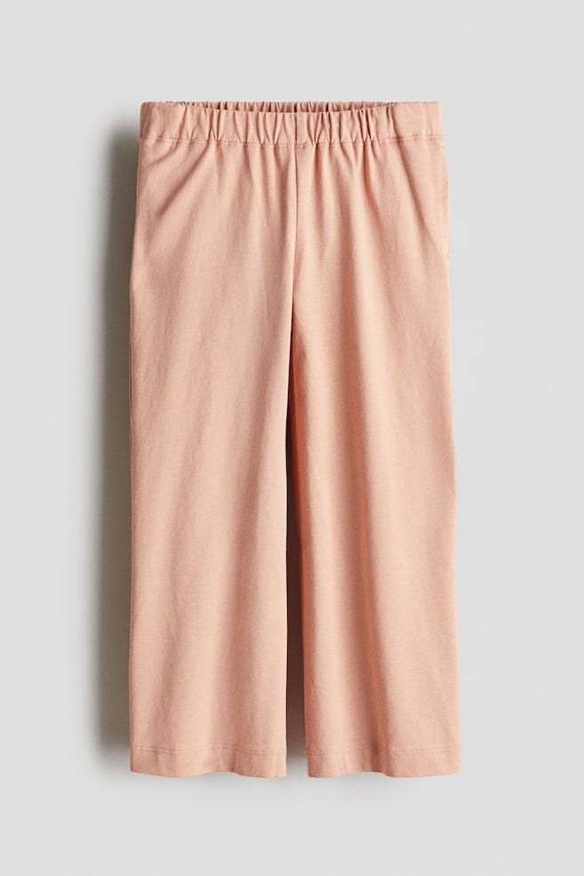 Weite Jerseyhose - Pfirsich/Schwarz/Hellbeige - 1