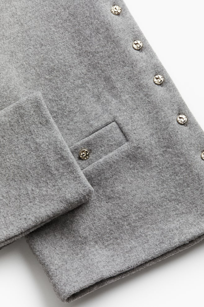 Button-detail jacket - Grey marl - 6