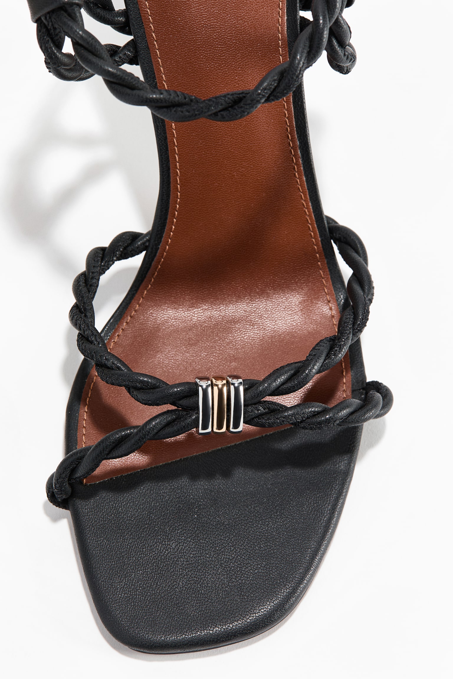 Женские сандалии H&M Heeled Strappy, цвет: Чёрный — фото 6