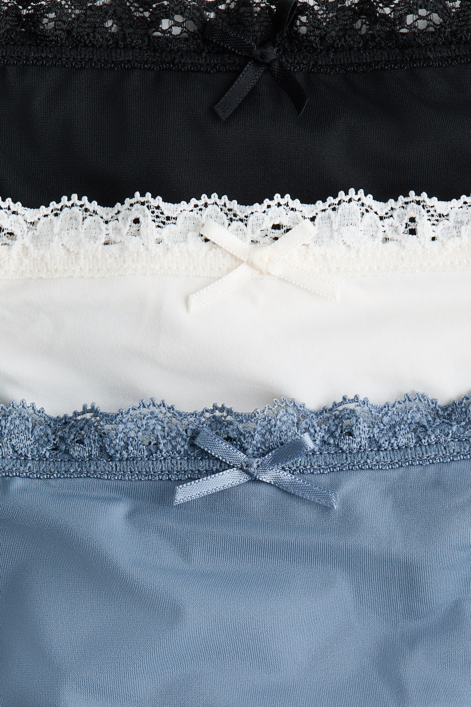 3-pack microfibre tanga thong briefs - Blue/White/Black/Black - 4