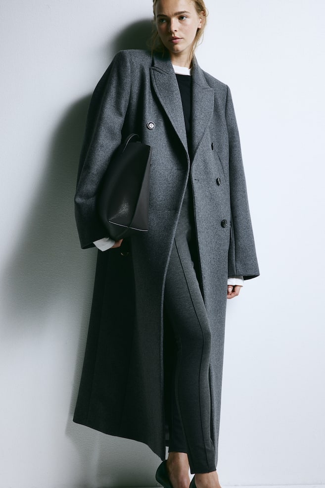 Frakke i uldblanding - Mørkegrå - 6