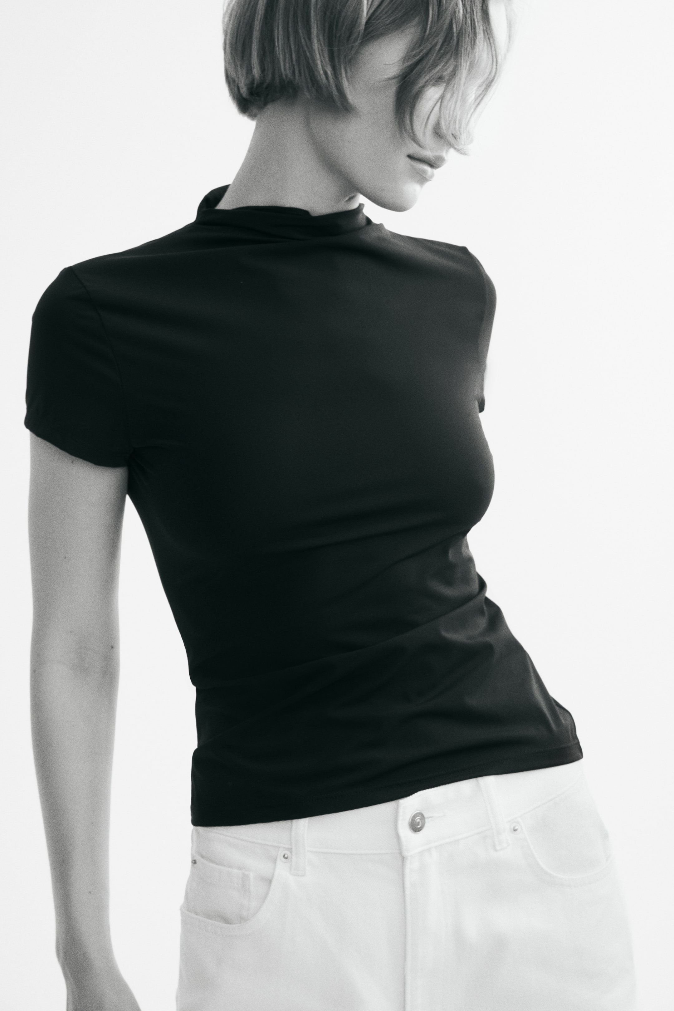 Stand-Up Collar Ponte Top