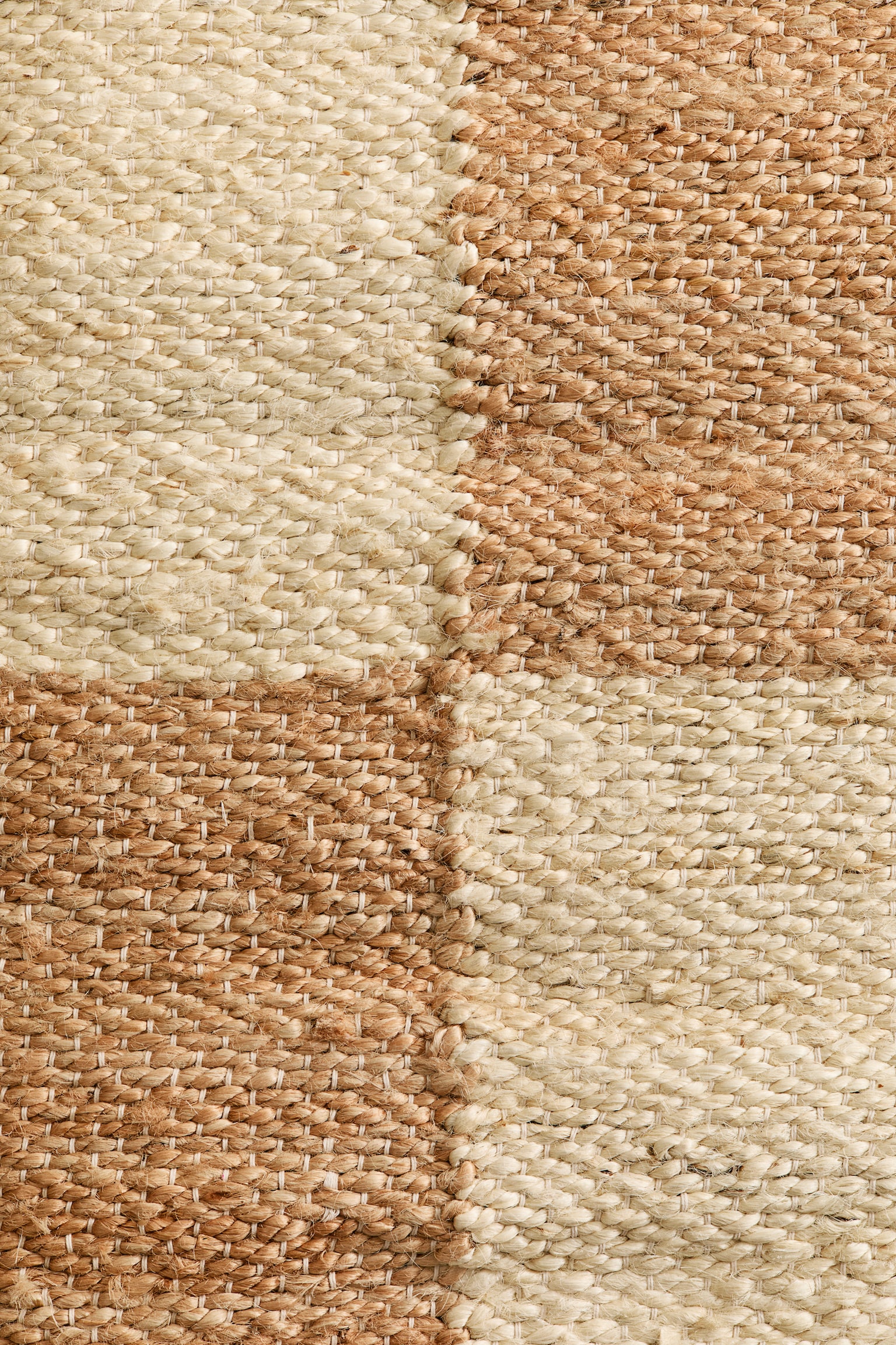 Large jute rug - Beige/Checked - 3