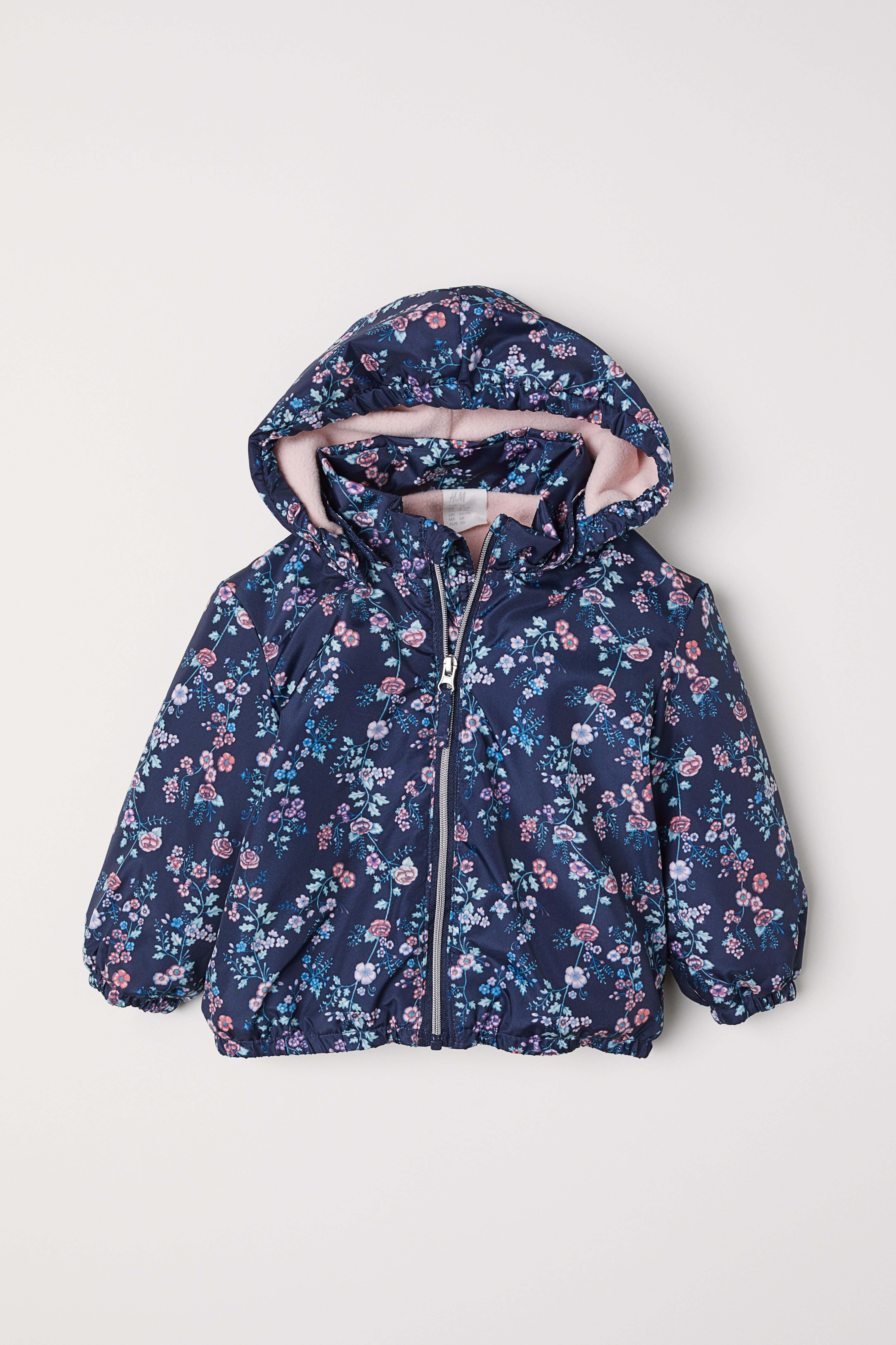 Fleece lined jacket Dark blue Floral Kids H M GB