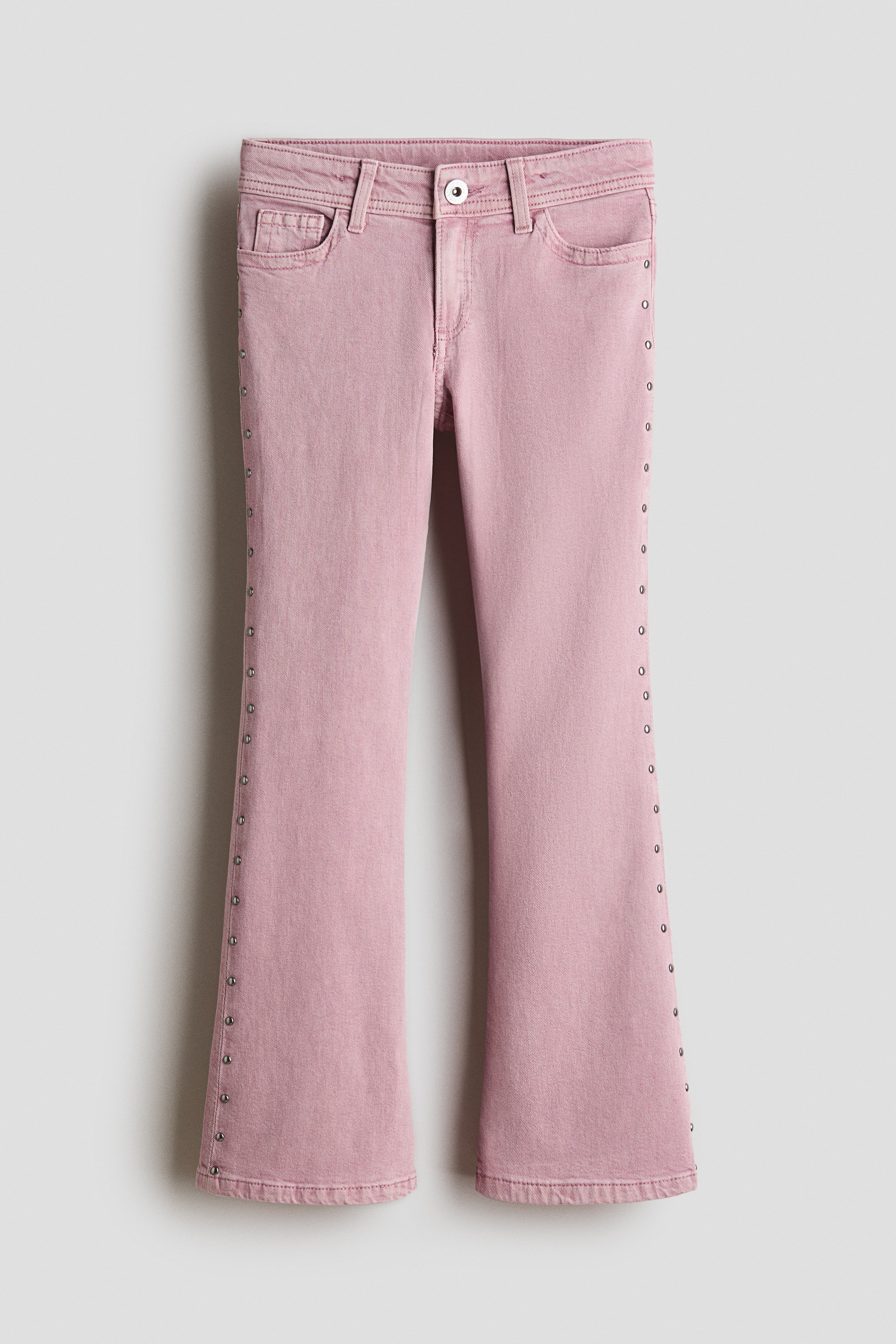 喇叭低腰牛仔褲 - 水洗丹寧粉紅色/丹寧灰/深丹寧藍/丹寧藍/淺粉紅色/淺丹寧藍/丹寧灰/淺丹寧灰