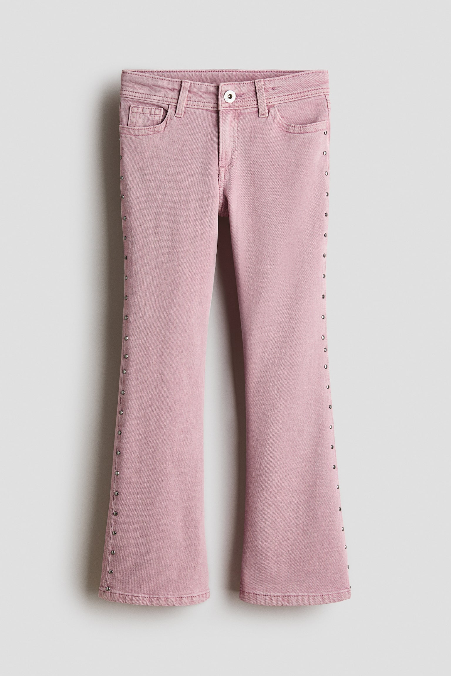 Flared Leg Low Jeans - Washed denim pink/Denim gray