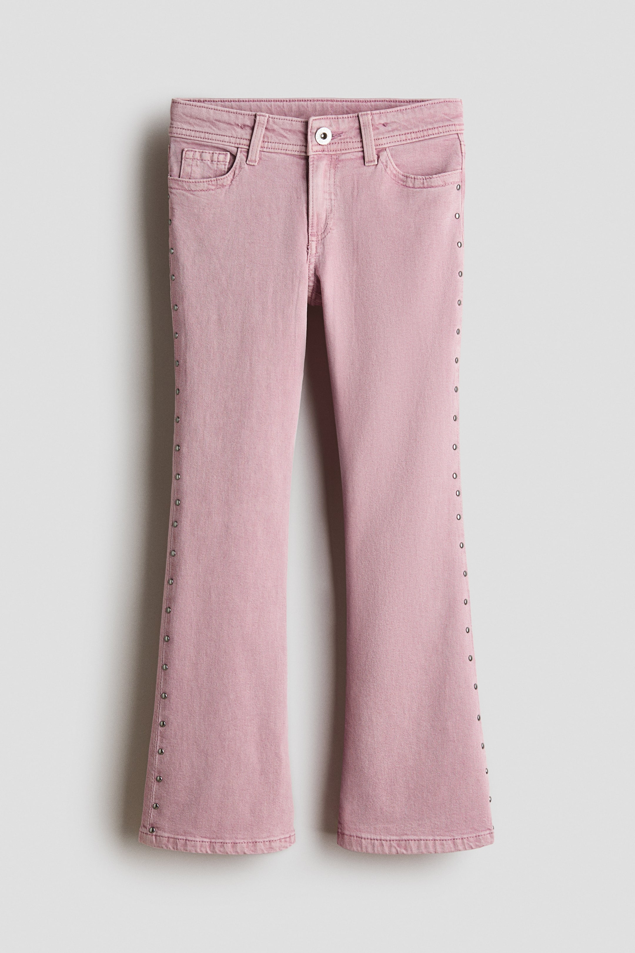 View larger image: Flared Leg Low Jeans - Washed denim pink - Kids | H&M US 1