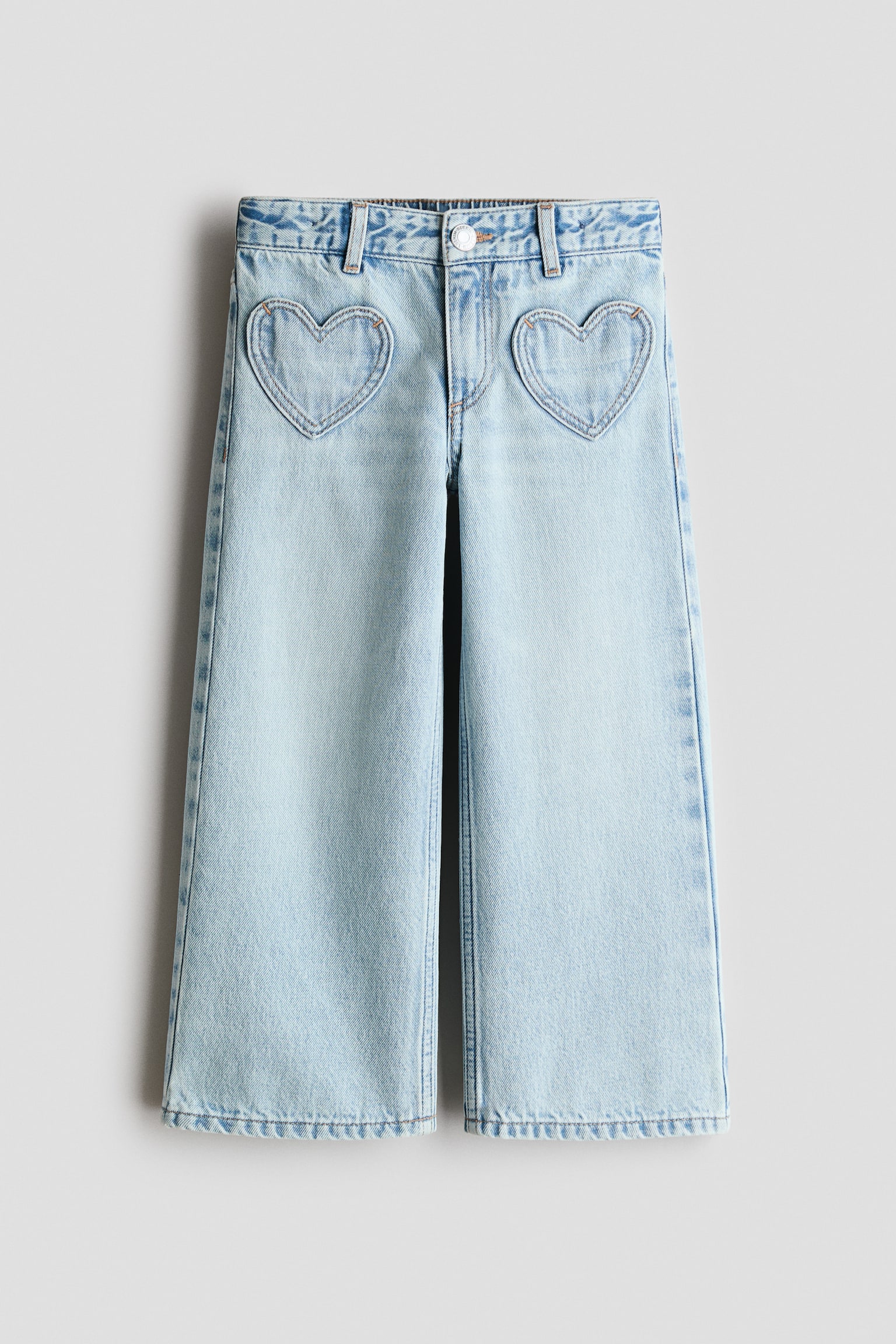 Wide Leg Jeans avec motifs - Bleu denim clair/Bleu denim clair - 1